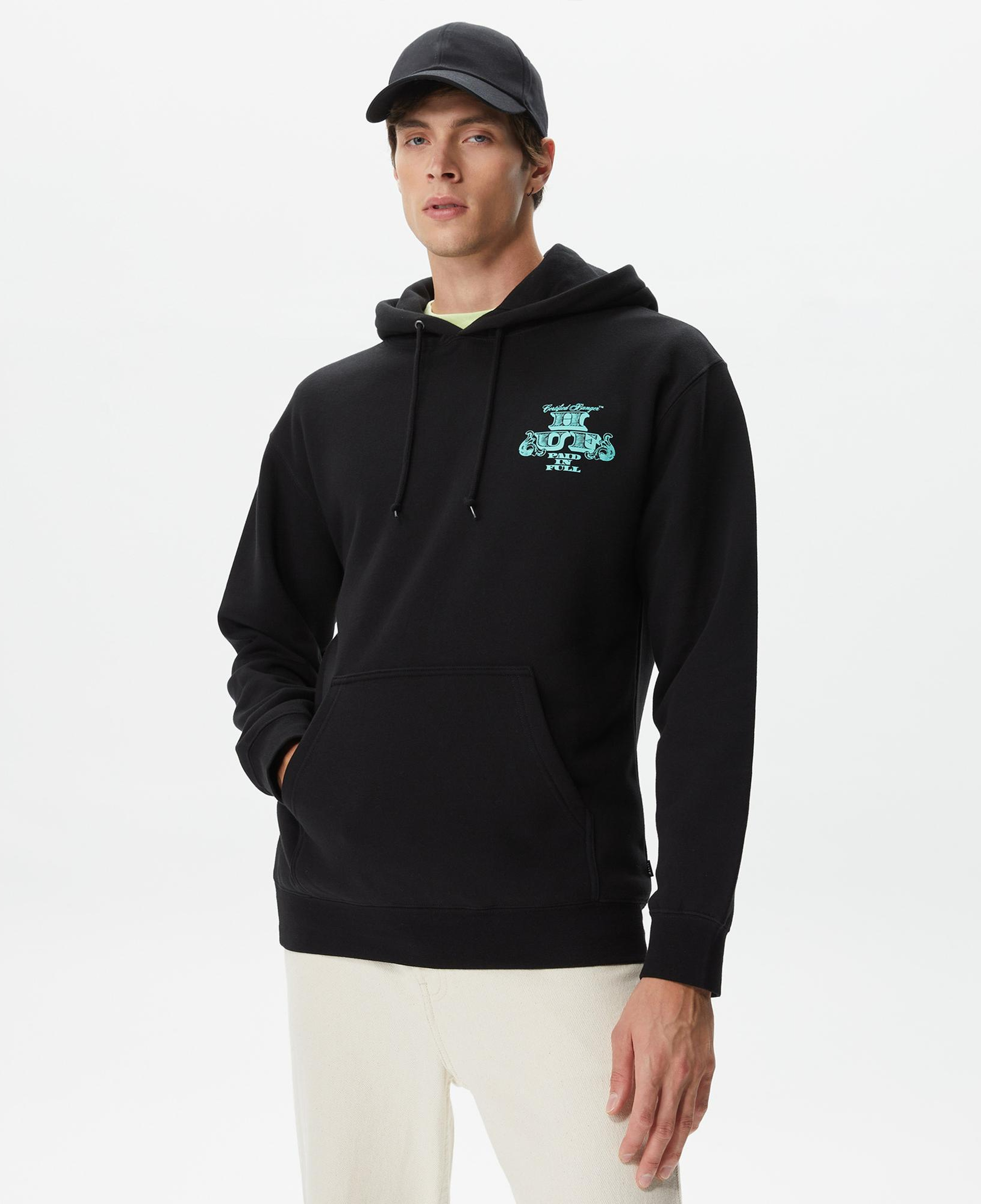 Huf Paid In Full Pullover Erkek Siyah Hoodie
