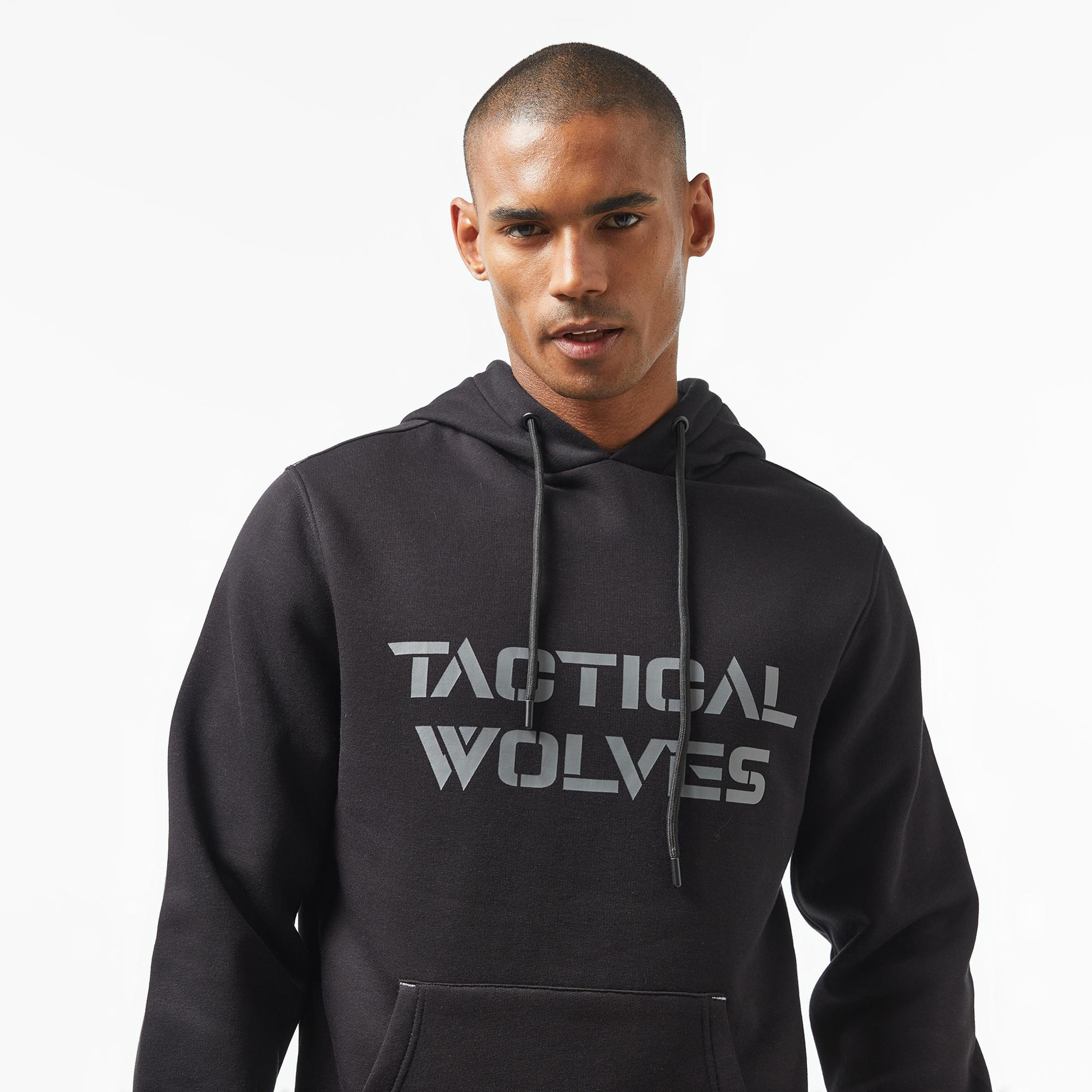 Tactical Wolves Classic Erkek Siyah Hoodie