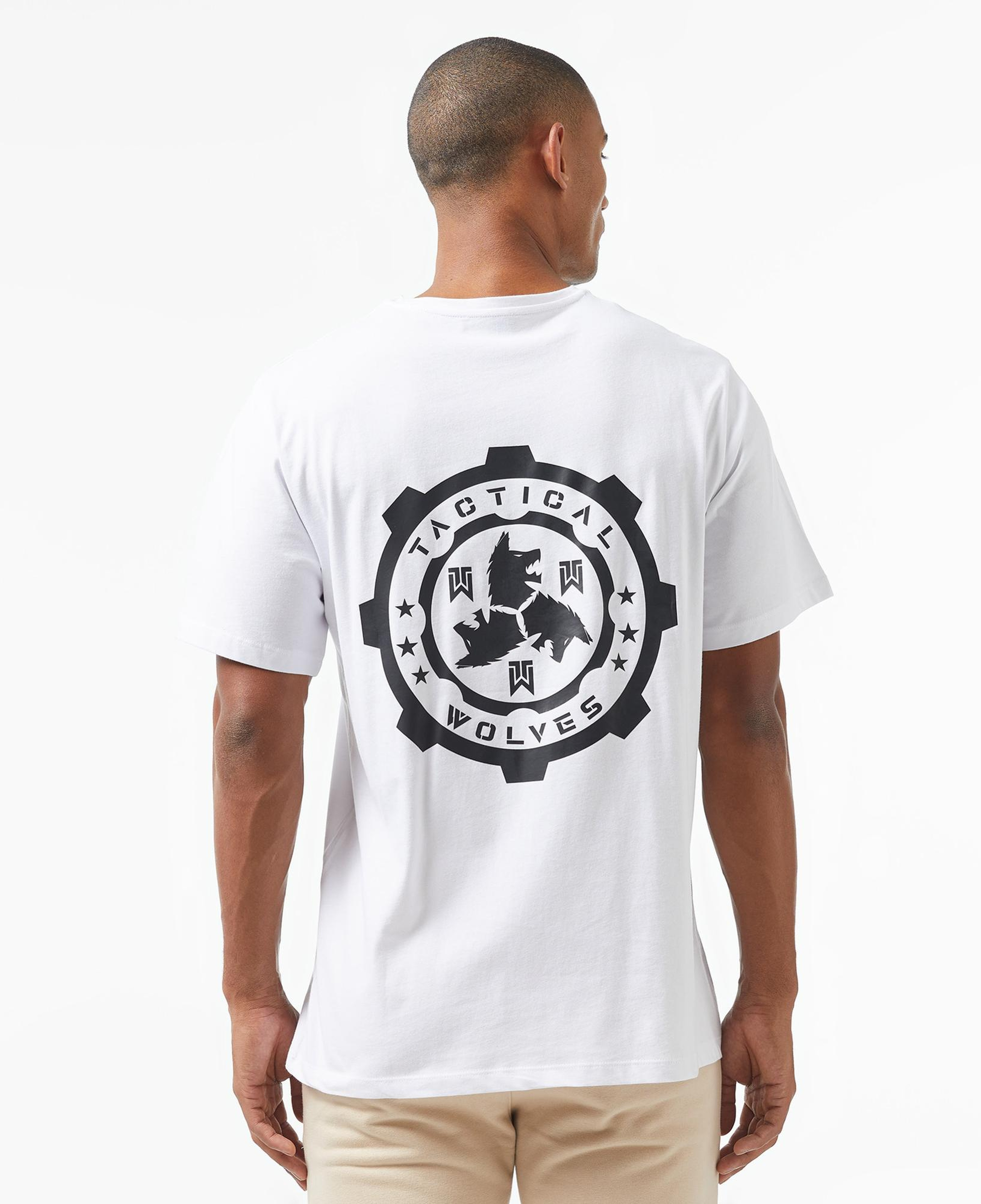 Tactical Wolves Classic Erkek Beyaz T-Shirt