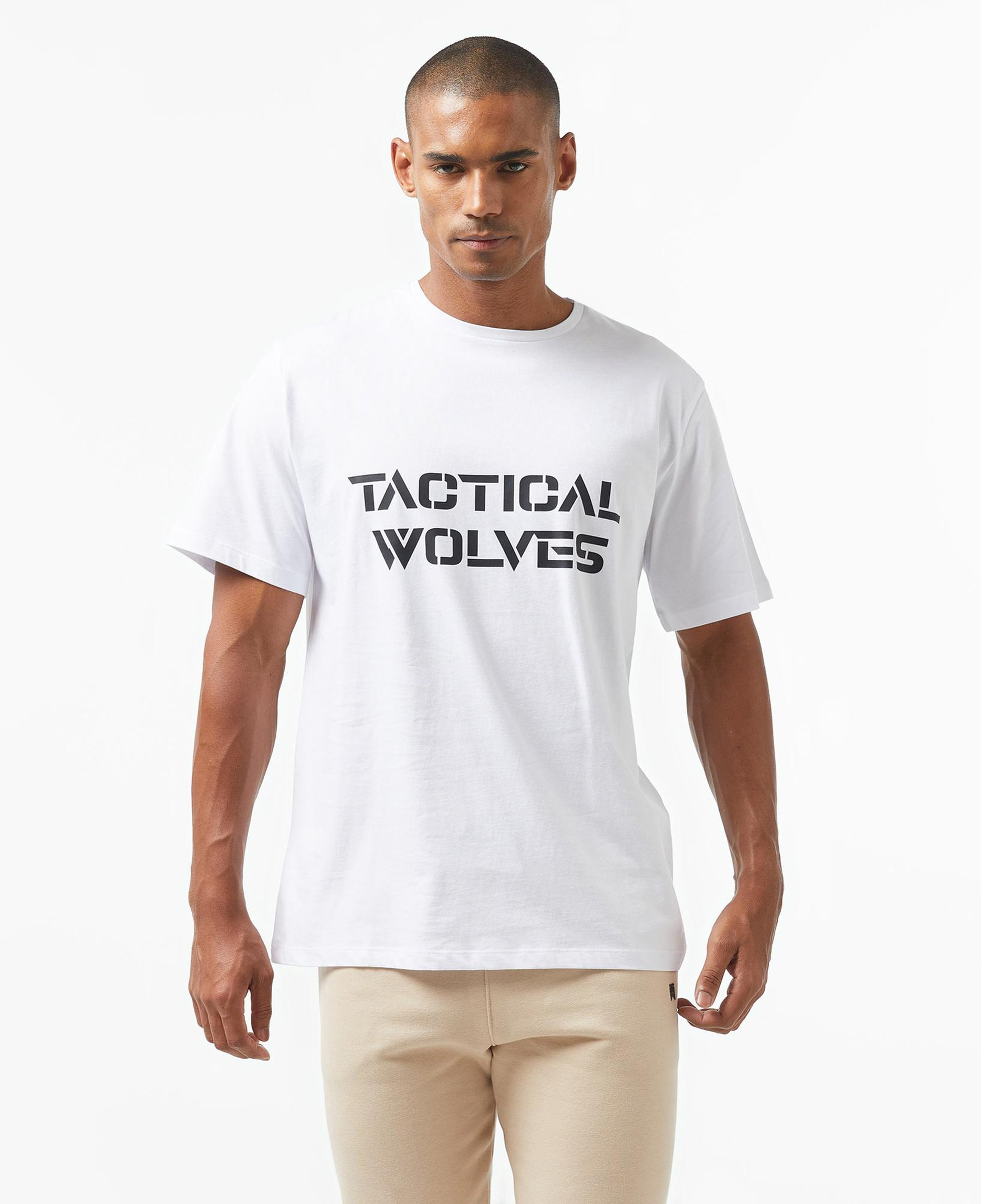 Tactical Wolves Classic Erkek Beyaz T-Shirt