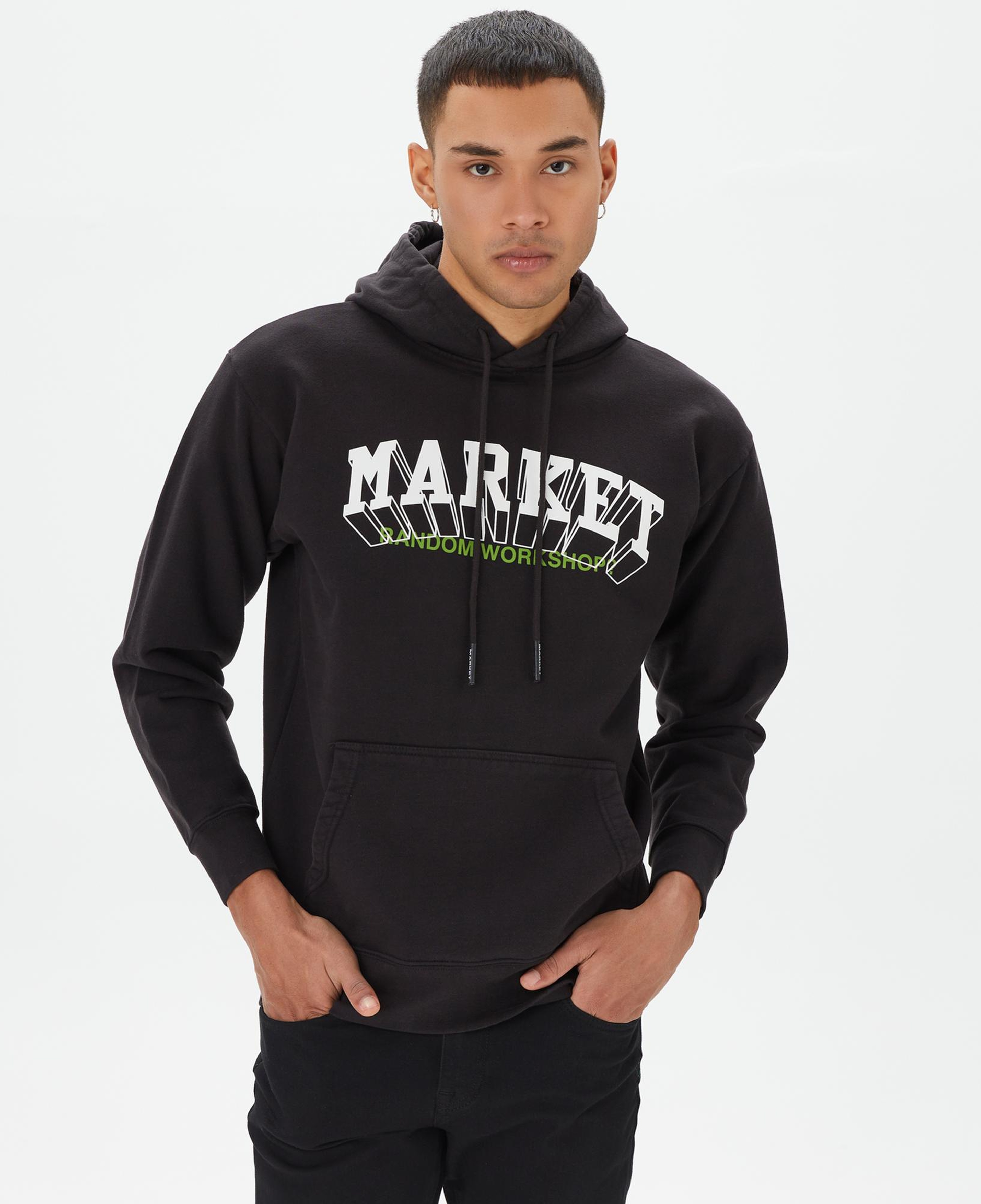Market Super Market Pullover Erkek Siyah Hoodie