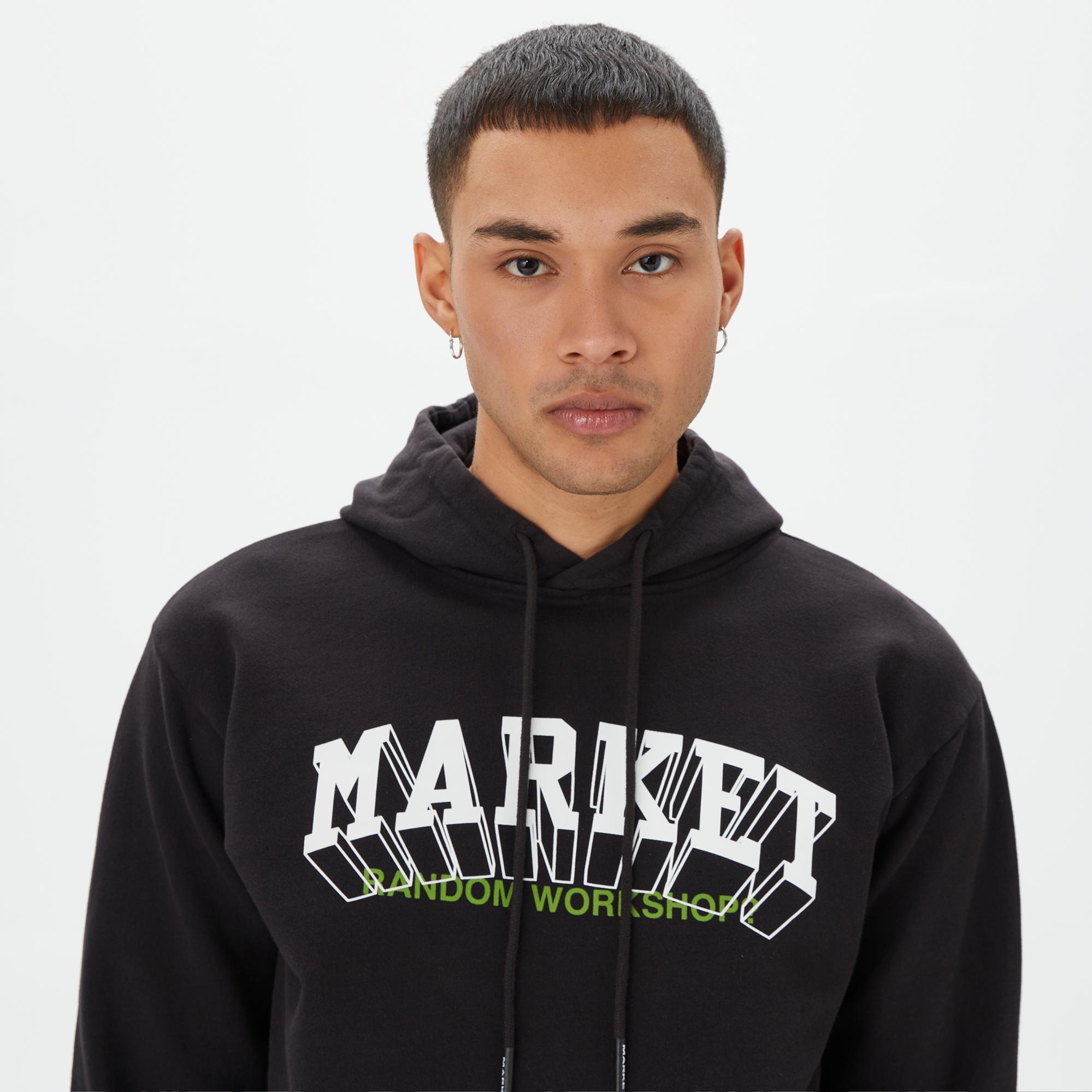Market Super Market Pullover Erkek Siyah Hoodie