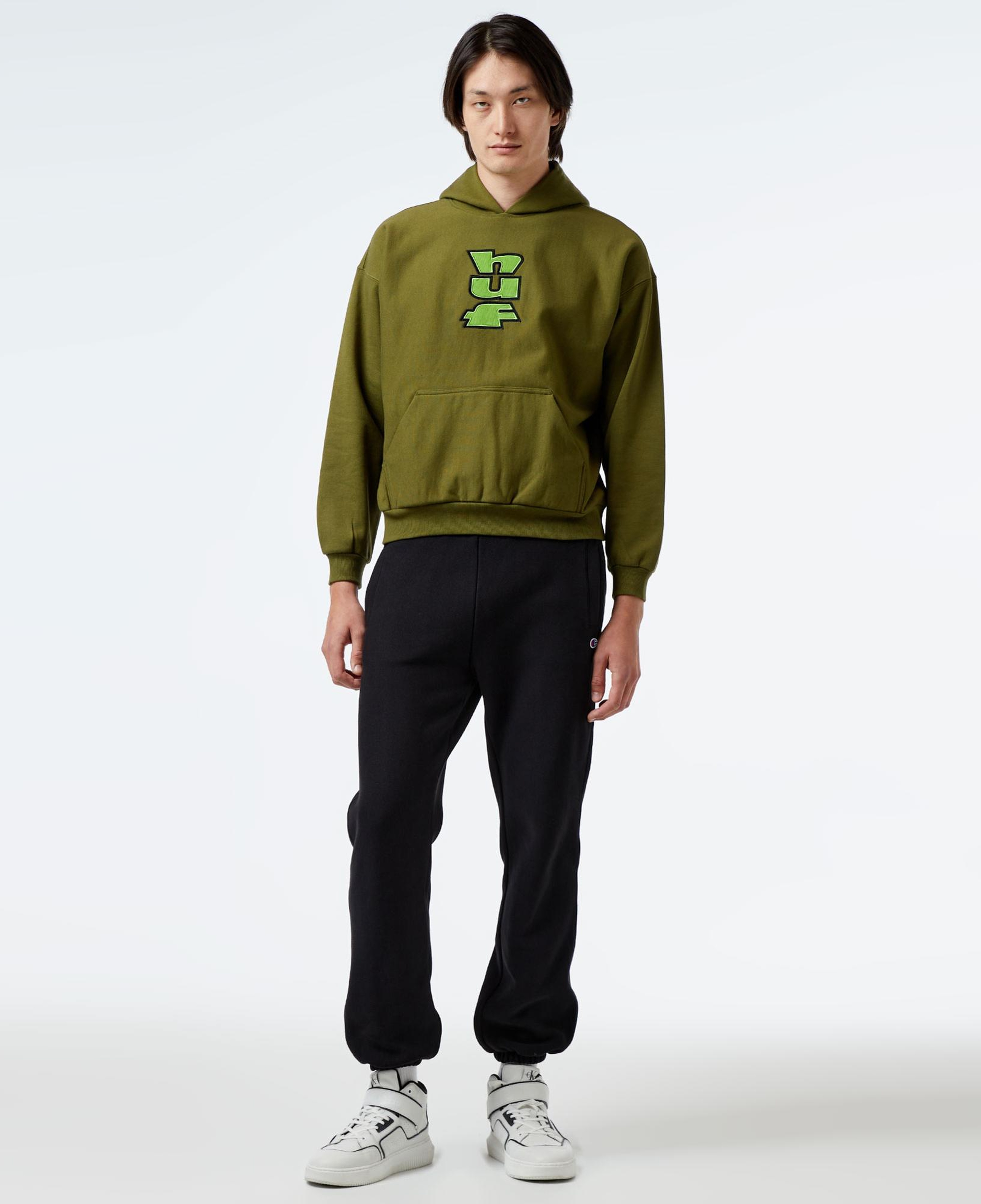 HUF Benton Heavyweight Fleece Erkek Yeşil Hoodie
