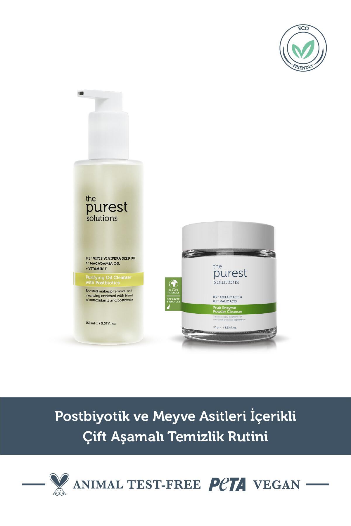 The Purest Solutions Tüm Cilt Tipleri için Arındırıcı Ve Canlandırıcı Çift Aşamalı Temizlik Rutini