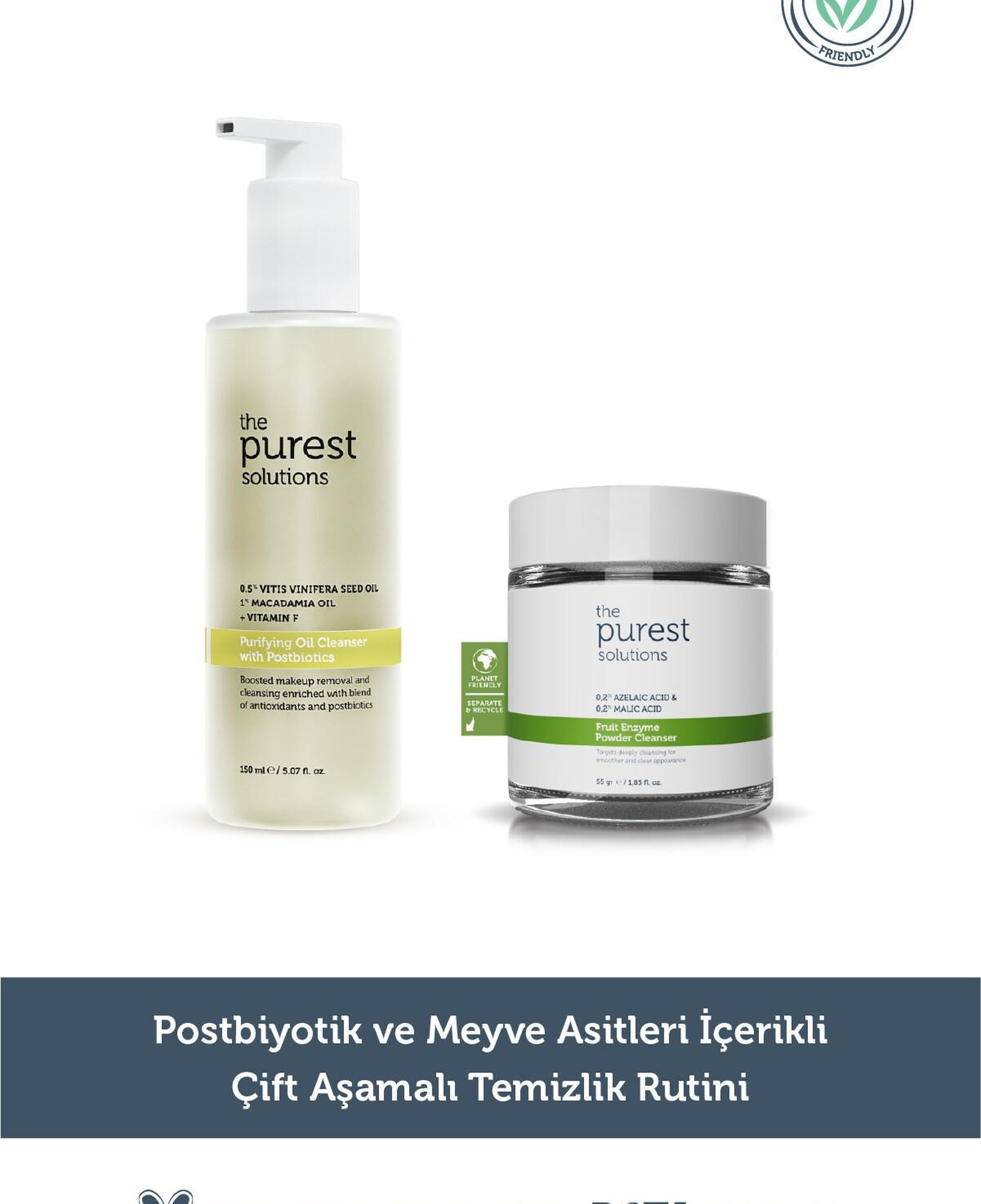 The Purest Solutions Tüm Cilt Tipleri için Arındırıcı Ve Canlandırıcı Çift Aşamalı Temizlik Rutini