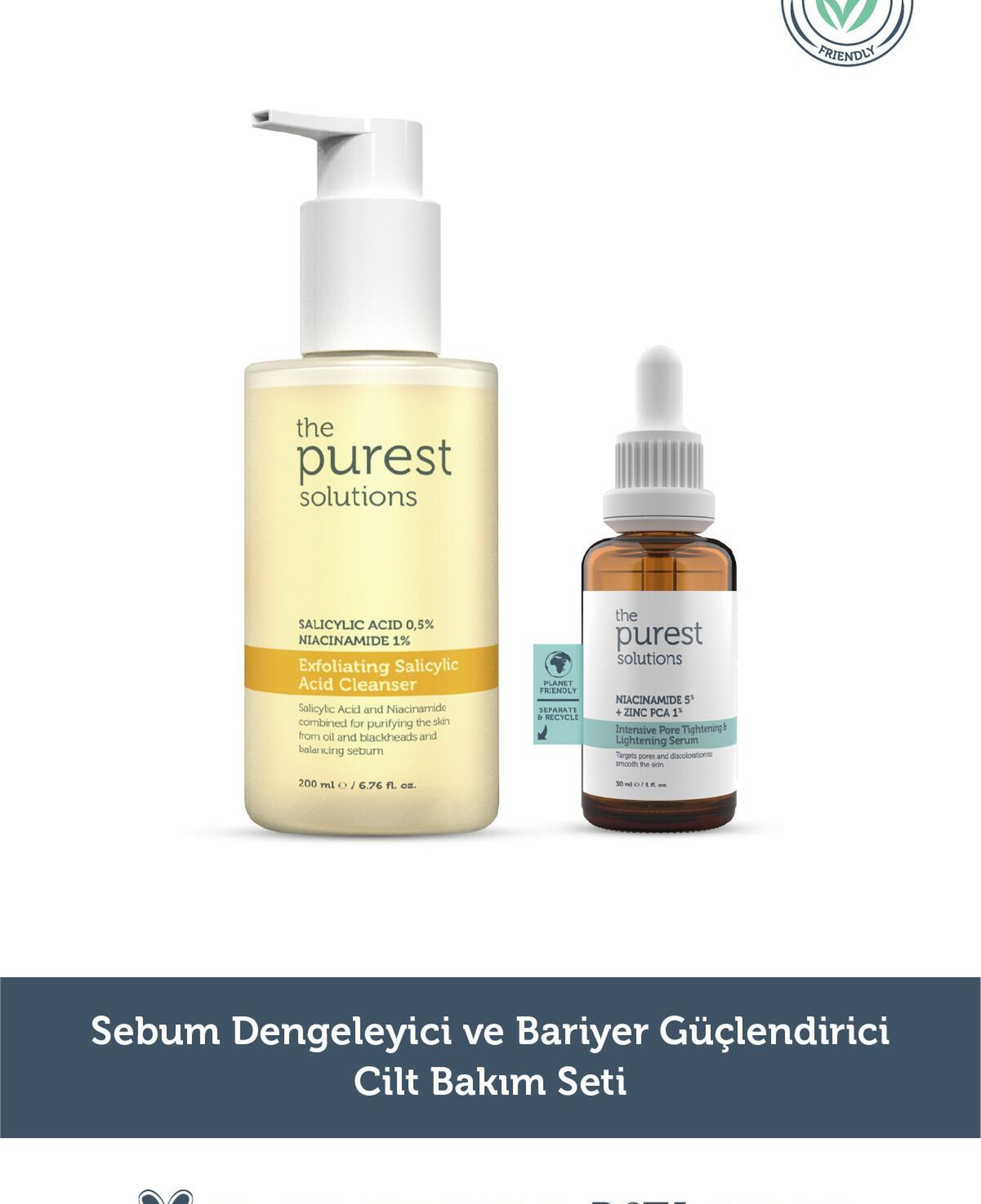 The Purest Solutions Yağlı Ve Karma Ciltler için Siyah Nokta ve Gözenek Karşıtı Cilt Bakım Seti