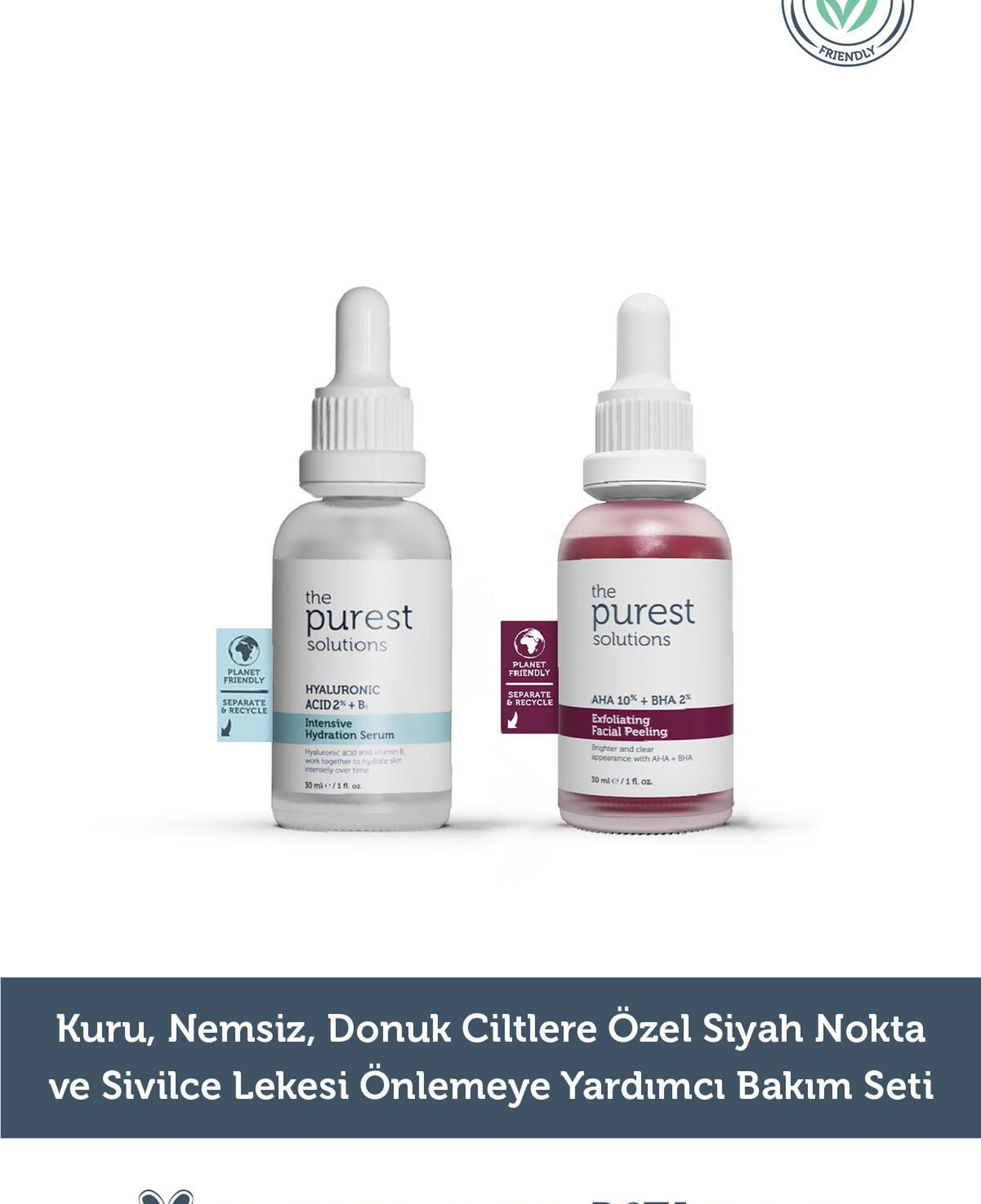 The Purest Solutions Kuru Nemsiz Donuk Ciltlere Özel Siyah Nokta ve Sivilce Lekesi Önlemeye Yardımcı Bakım Seti