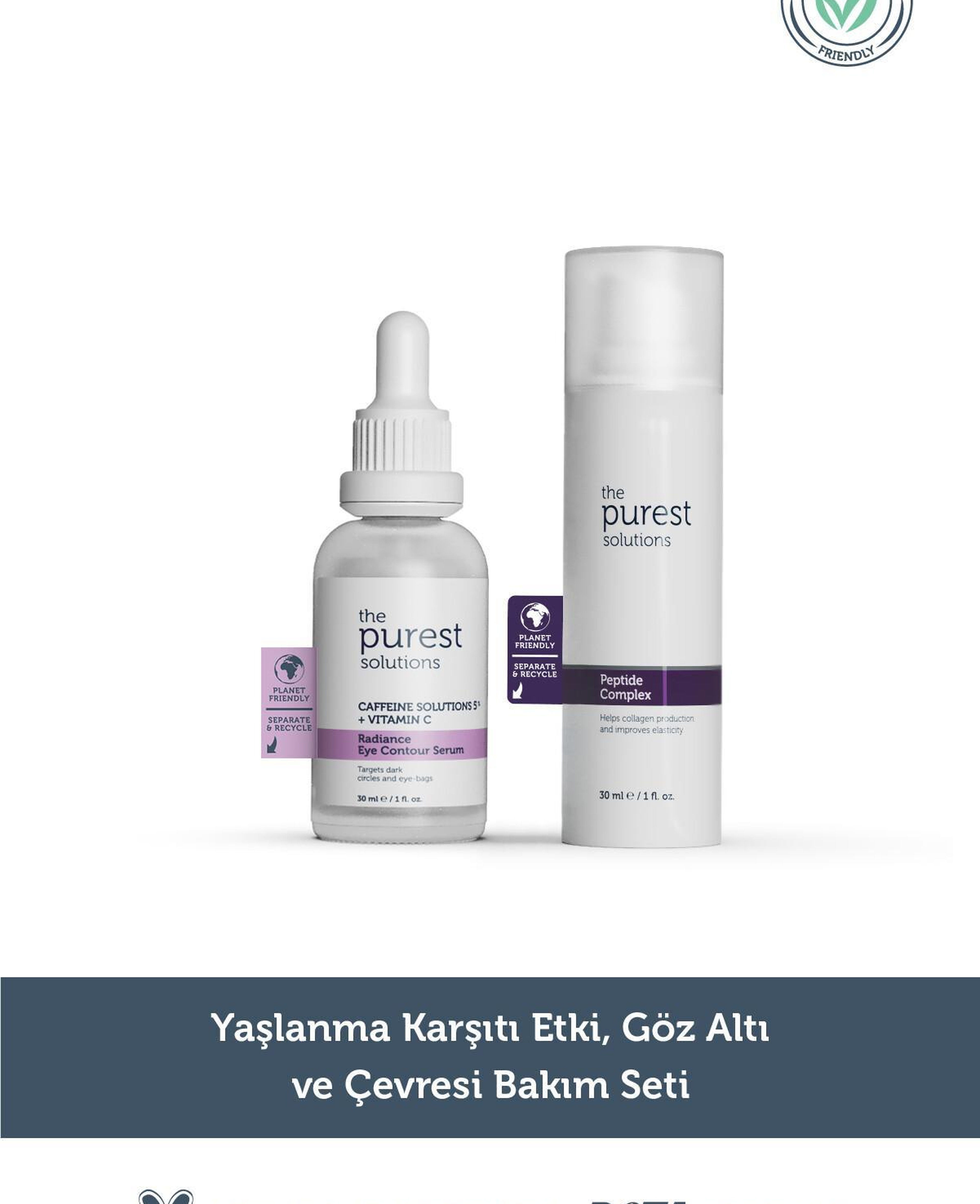 The Purest Solutions Yaşlanma Karşıtı Nemlendirici ve Göz Çevresi Aydınlık Göz Altı Görünümü Destekleyici Yoğun BakımSeti