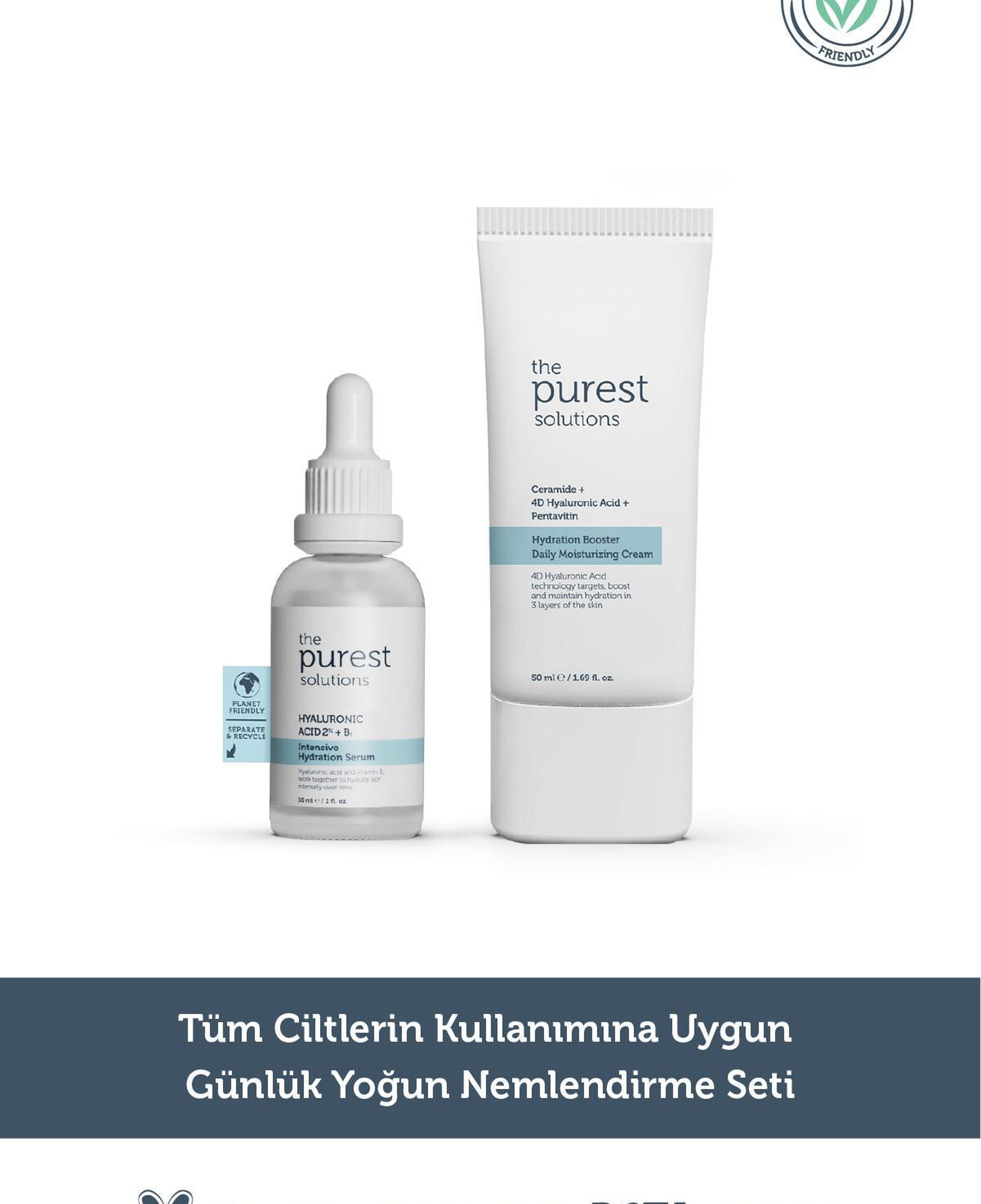 The Purest Solutions Tüm Ciltlerin Kullanımına Uygun Günlük Yoğun Nemlendirme Seti