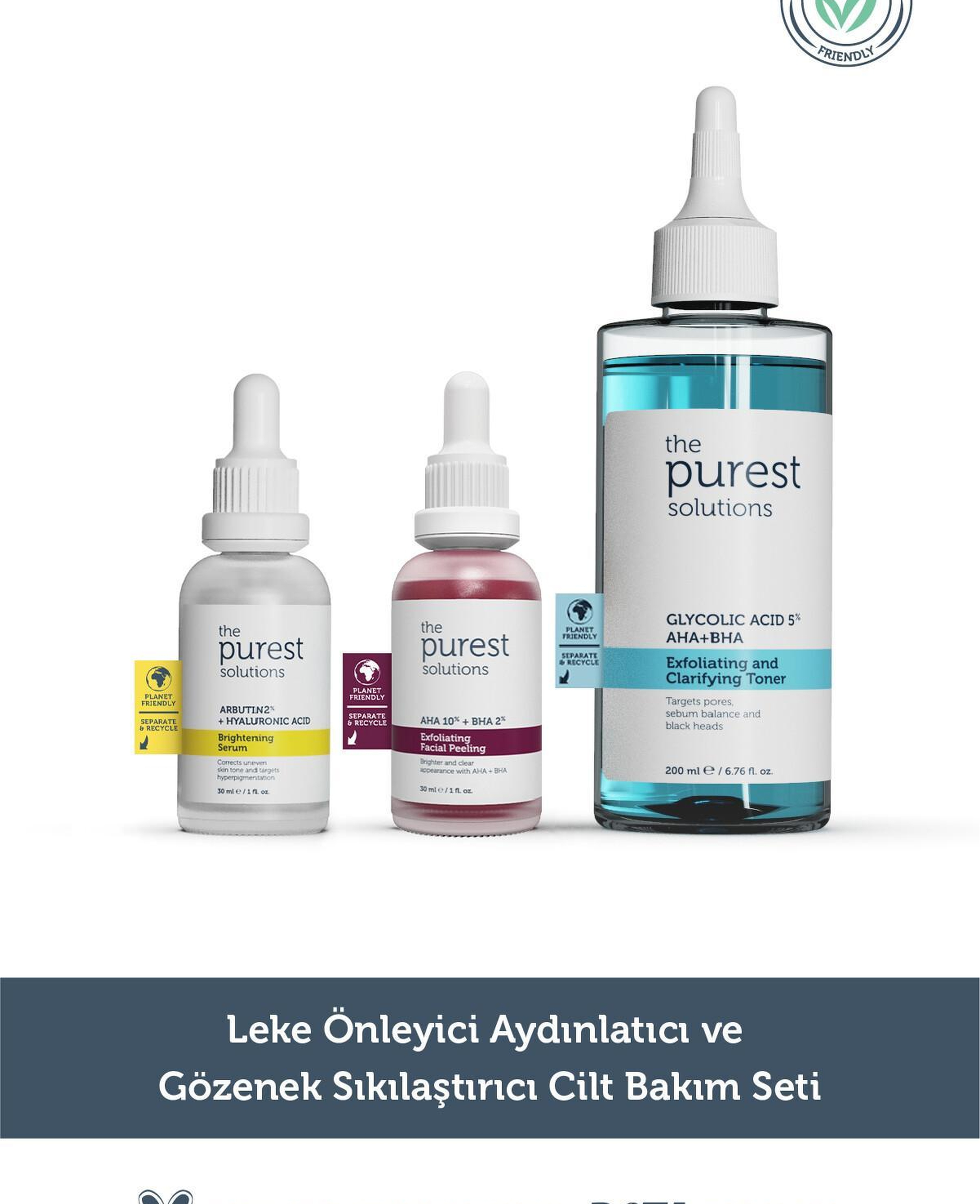 The Purest Solutions Leke Önlemeye Yardımcı Aydınlatıcı ve Gözenek Sıkılaştırmayı Hedefleyen Cilt Bakım Seti
