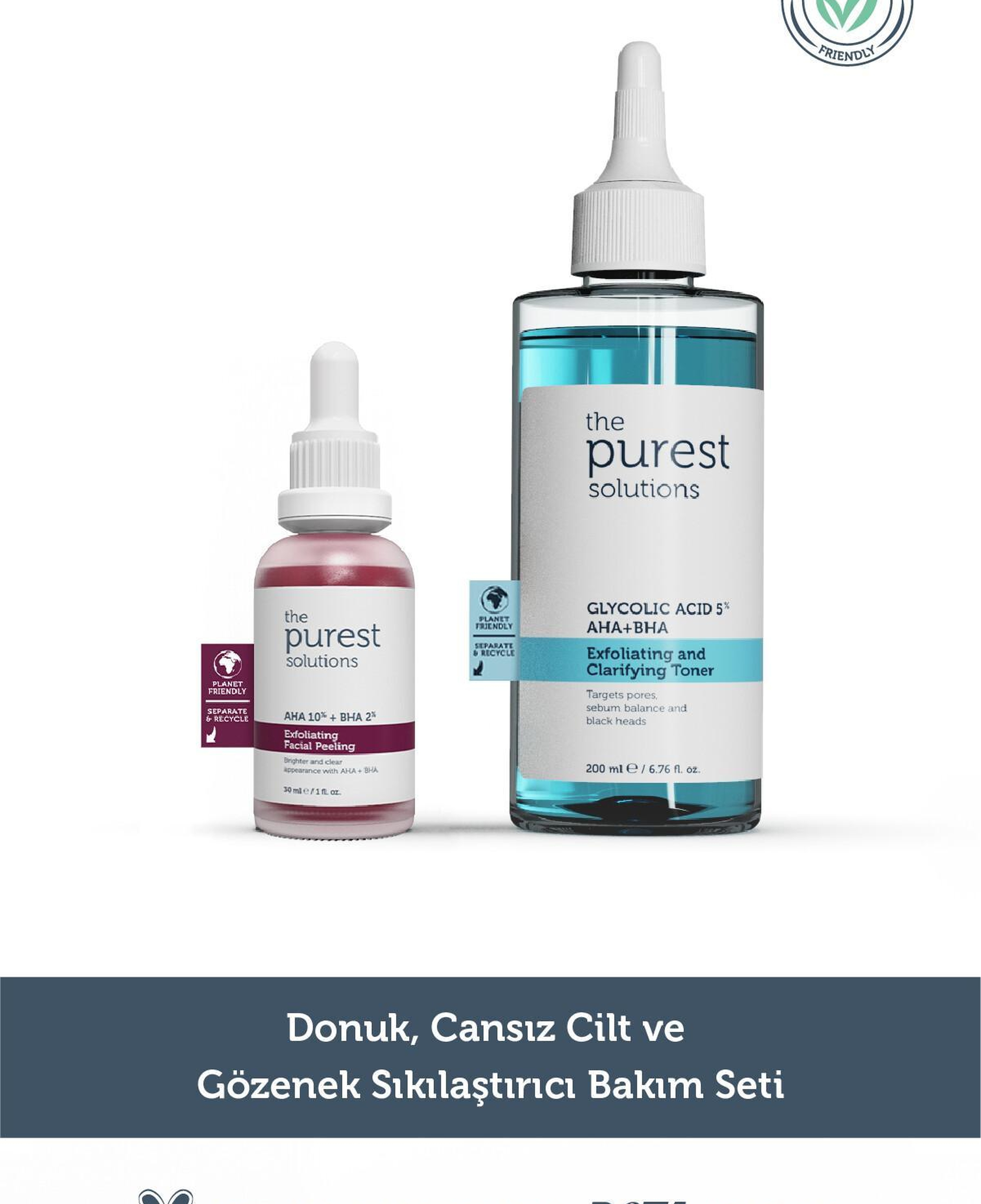 The Purest Solutions Siyah Nokta Önleme ve Gözenek Sıkılaştırmaya Yardımcı Bakım Seti 200 ml + 30 ml