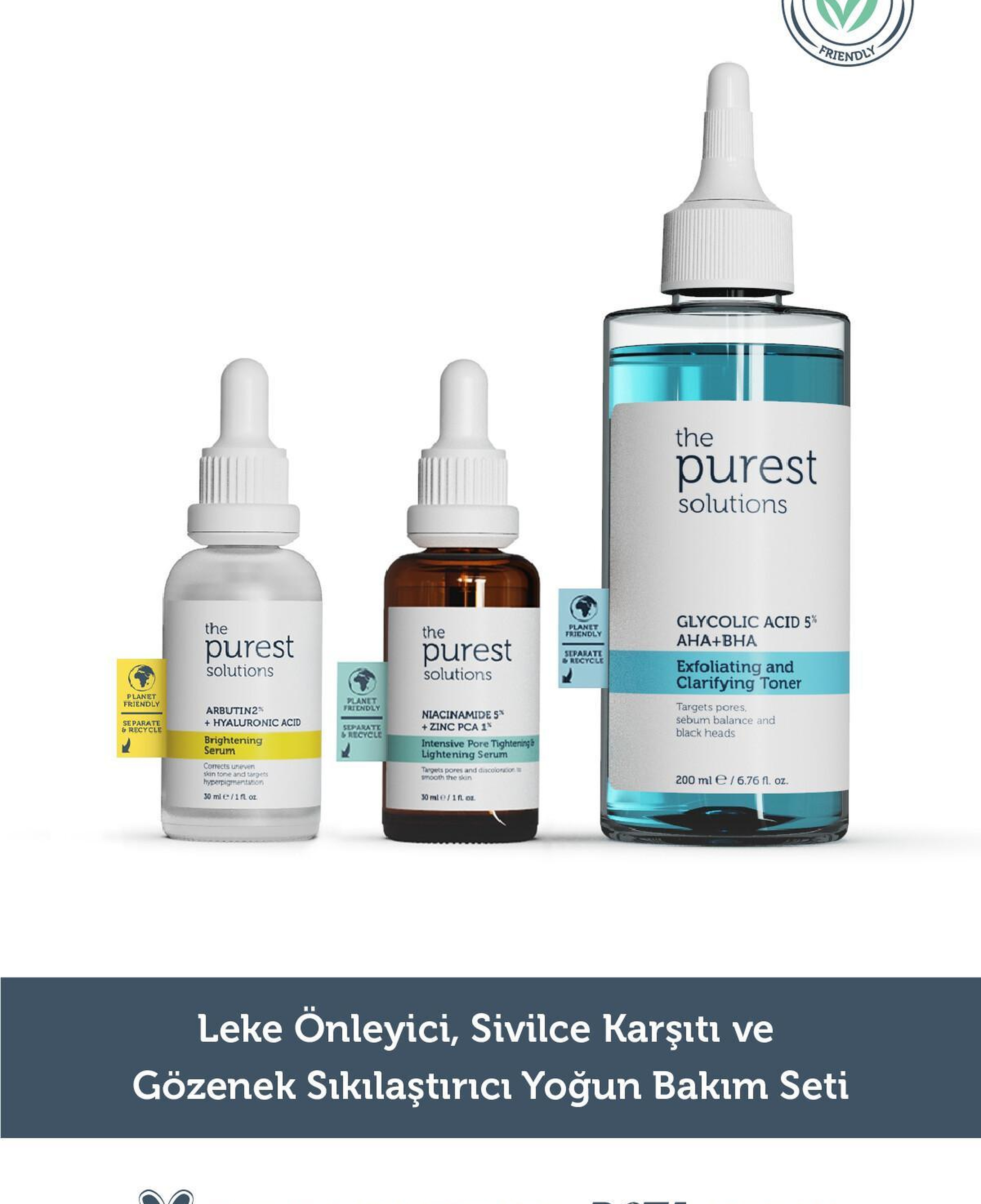 The Purest Solutions Leke Sivilce Önlemeye Yardımcı ve Gözenek Sıkılaştırmayı Hedefleyen Bakım Seti