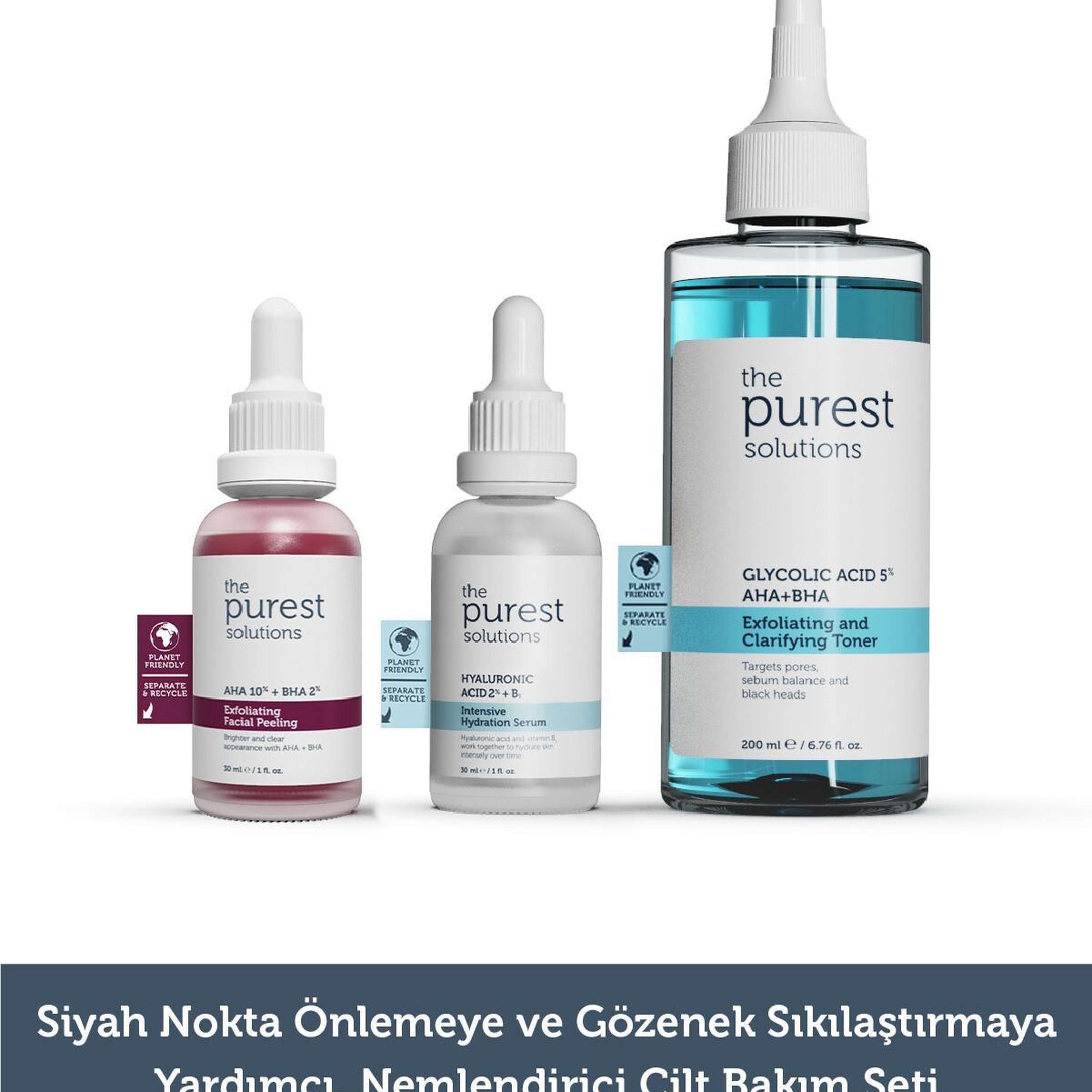 The Purest Solutions Siyah Nokta Önlemeye ve Gözenek Sıkılaştırmaya Yardımcı Nemlendirici Cilt Bakım Seti