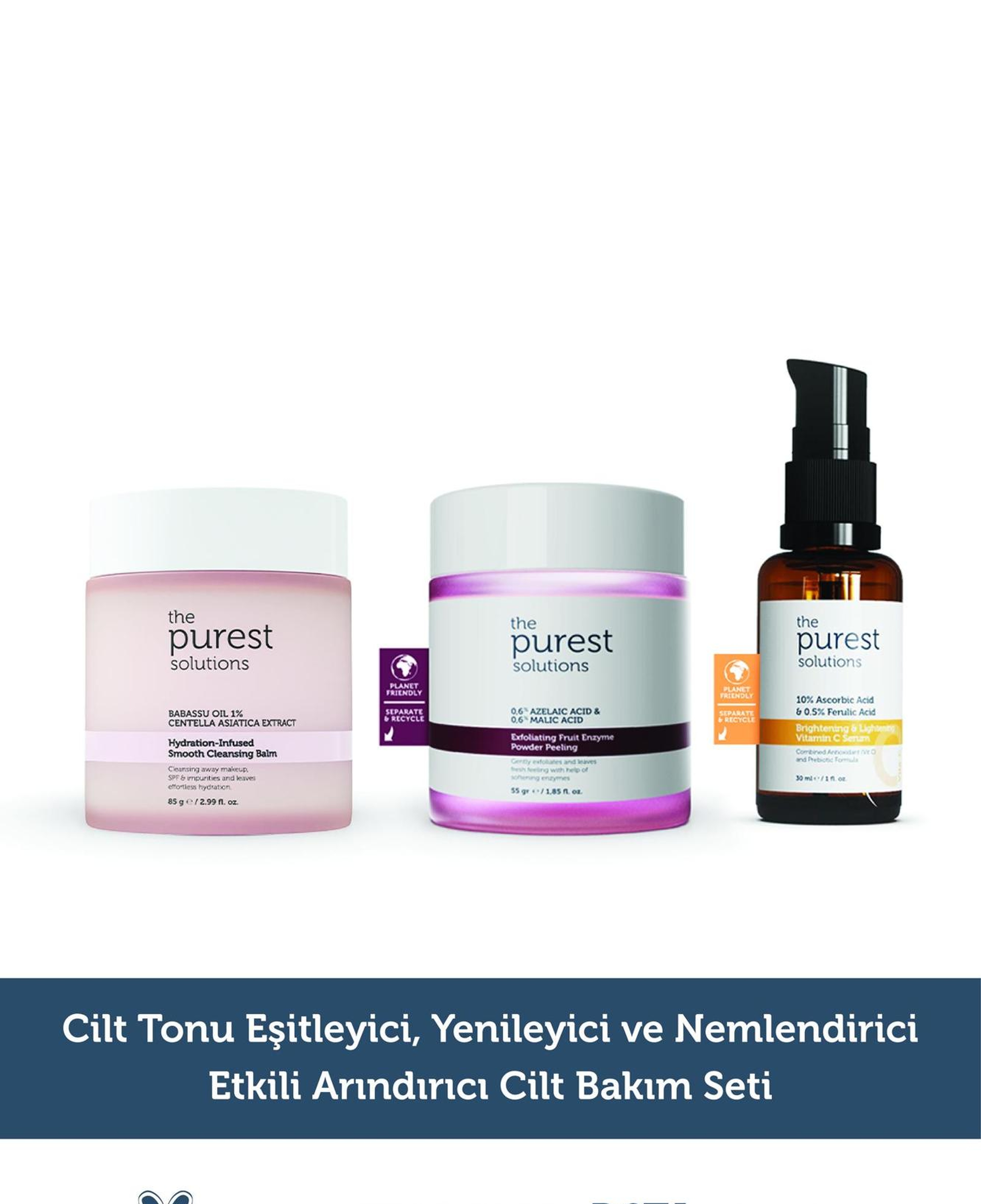 The Purest Solutions Aydınlatıcı Etkili, Yenileyici ve Arındırıcı Cilt Bakım Seti