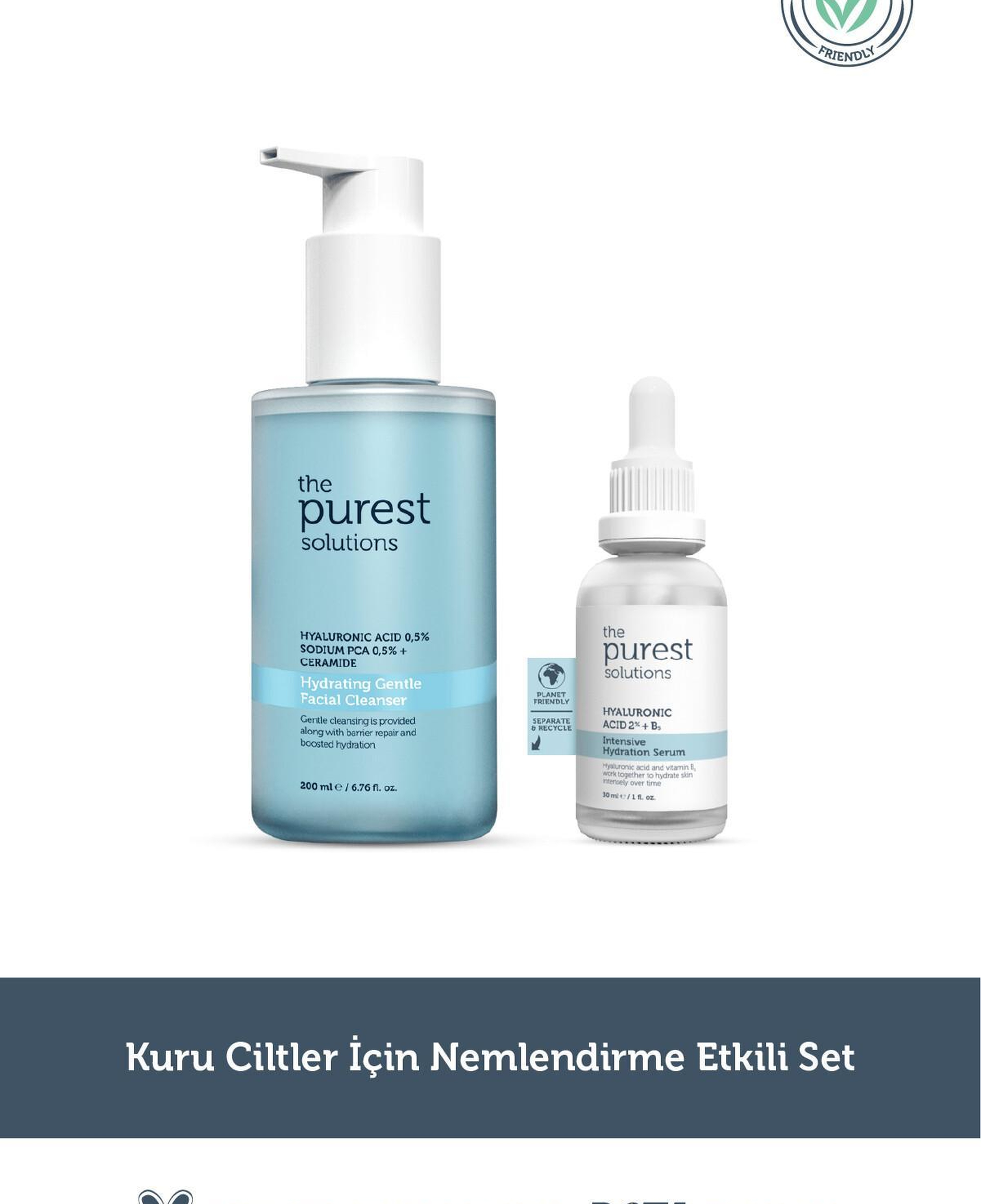 The Purest Solutions Kuru ciltler için nemlendirme etkili set