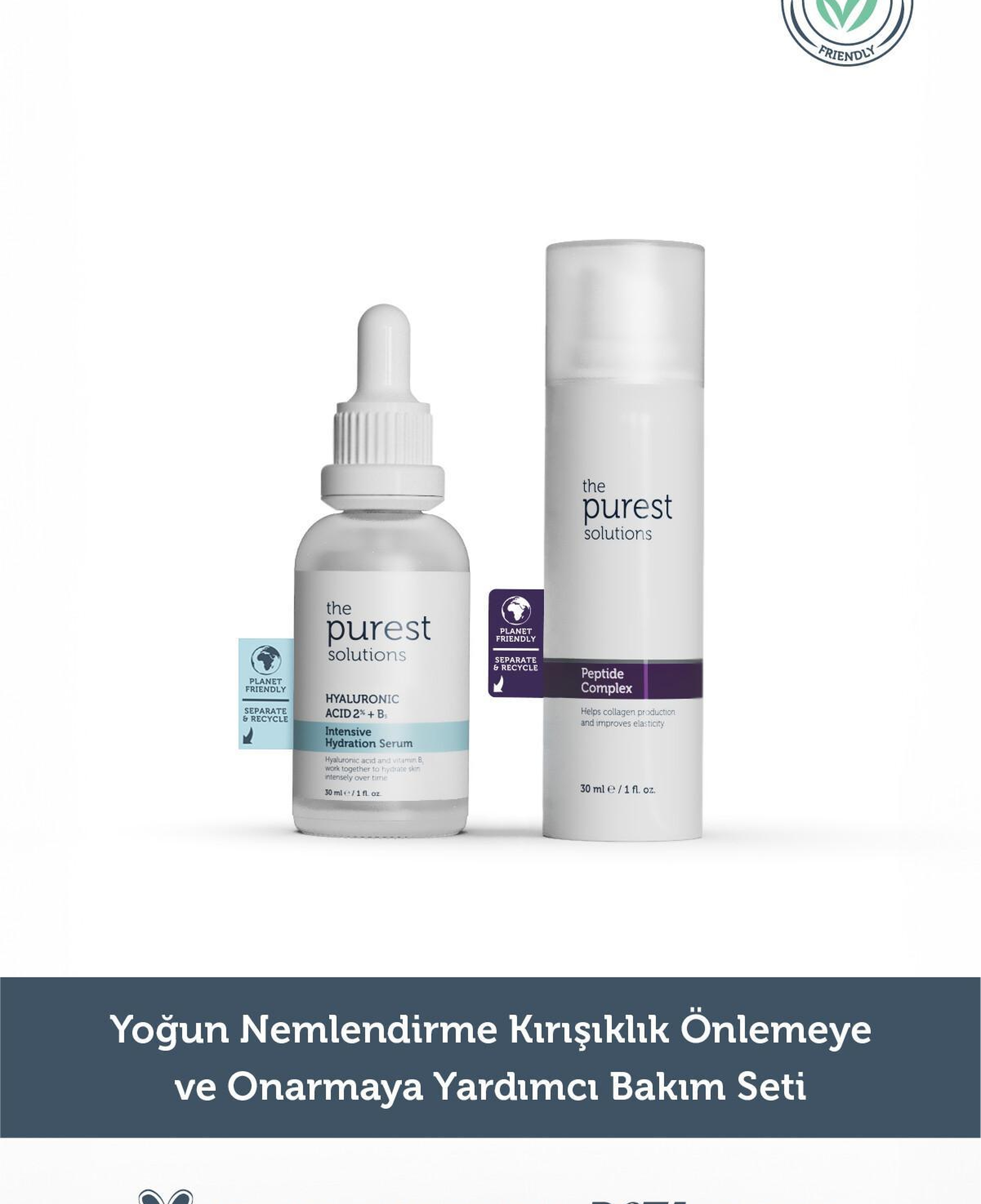The Purest Solutions Yoğun Nemlendirme Kırışıklık Önlemeye ve Onarmaya Yardımcı Bakım Seti 30 ml + 30 ml