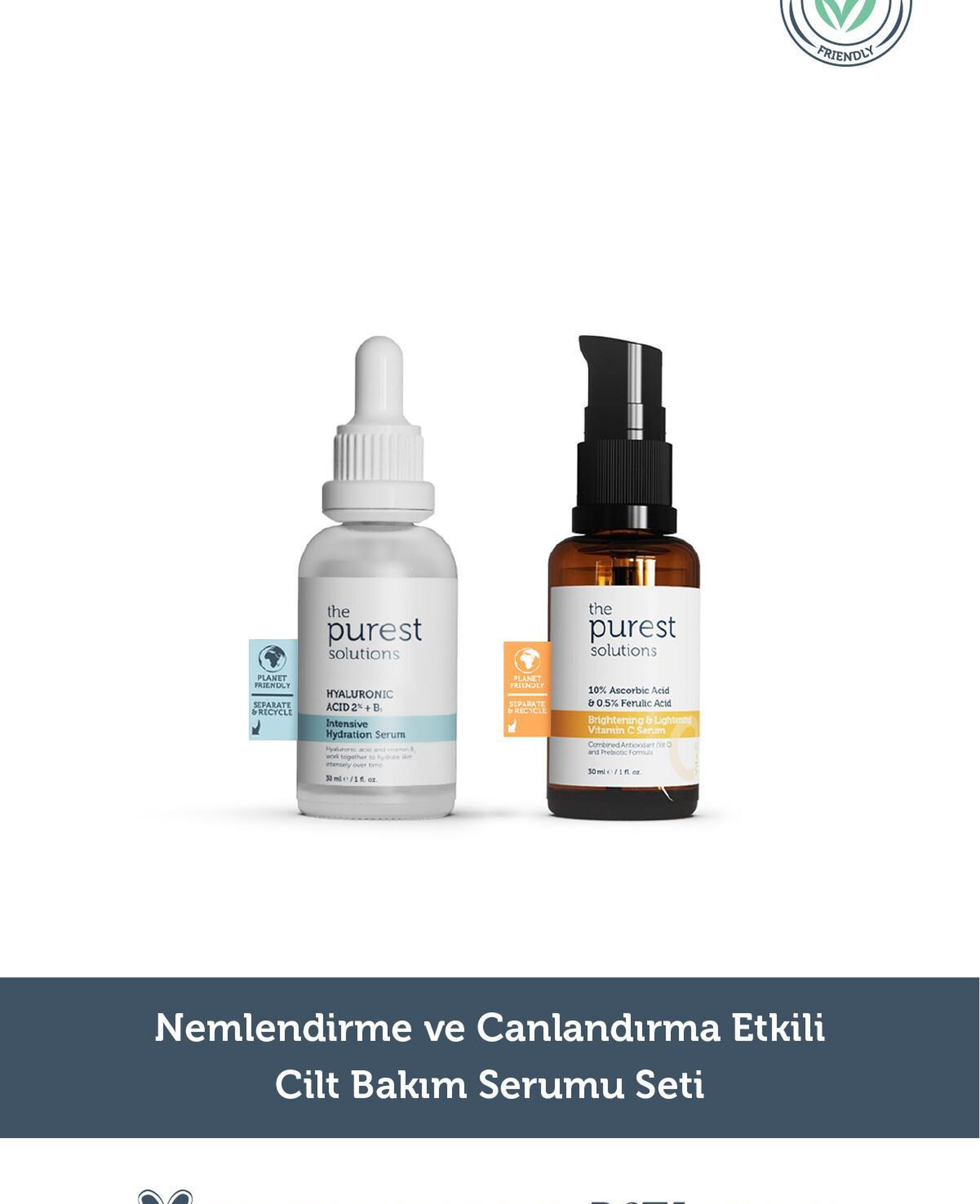 The Purest Solutions Nemlendirme ve Canlandırma Etkili Cilt Bakım Serumu Seti
