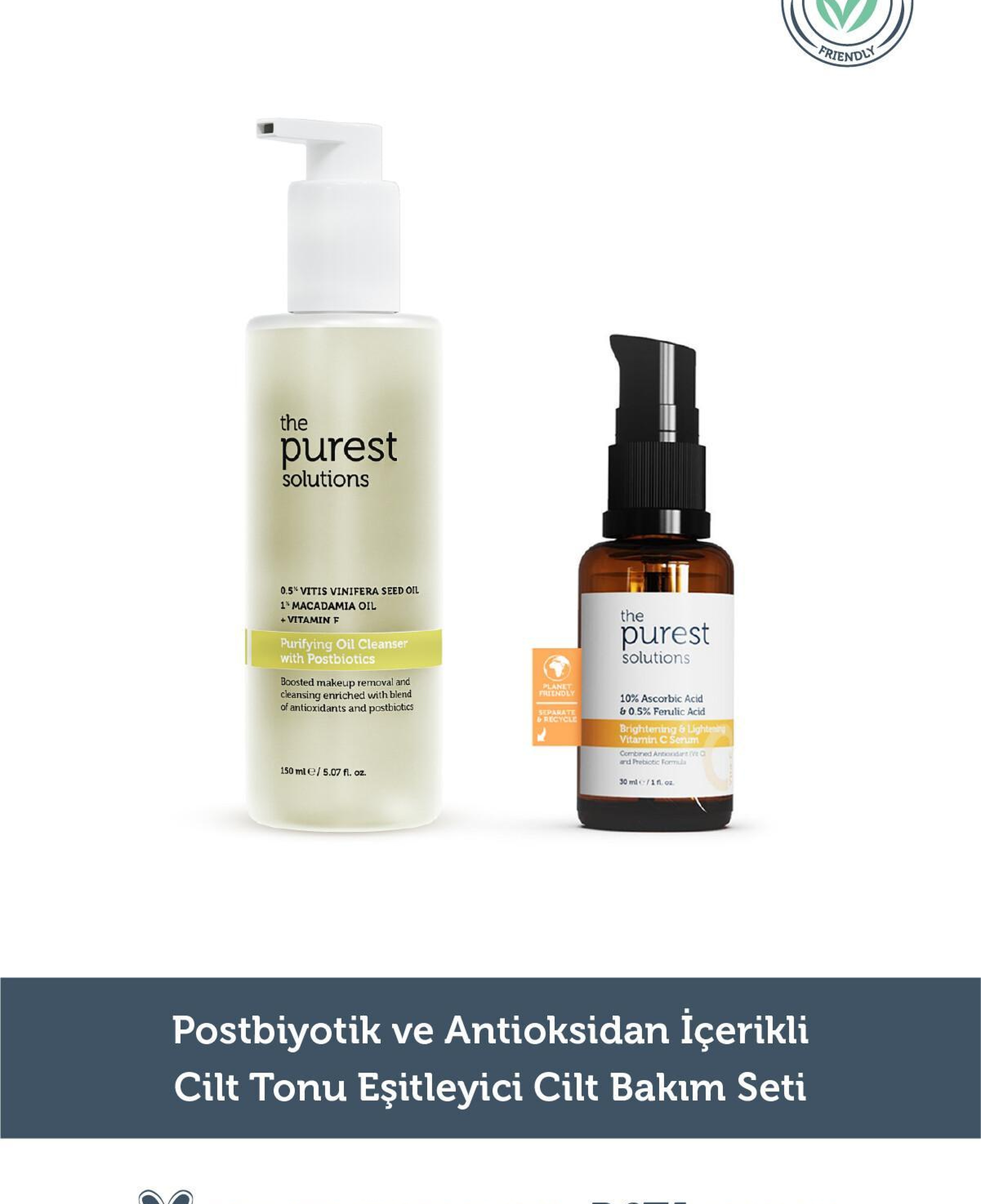 The Purest Solutions Tüm Cilt Tipleri için Temizleme & Aydınlatma Etkili Cilt Bakım Seti