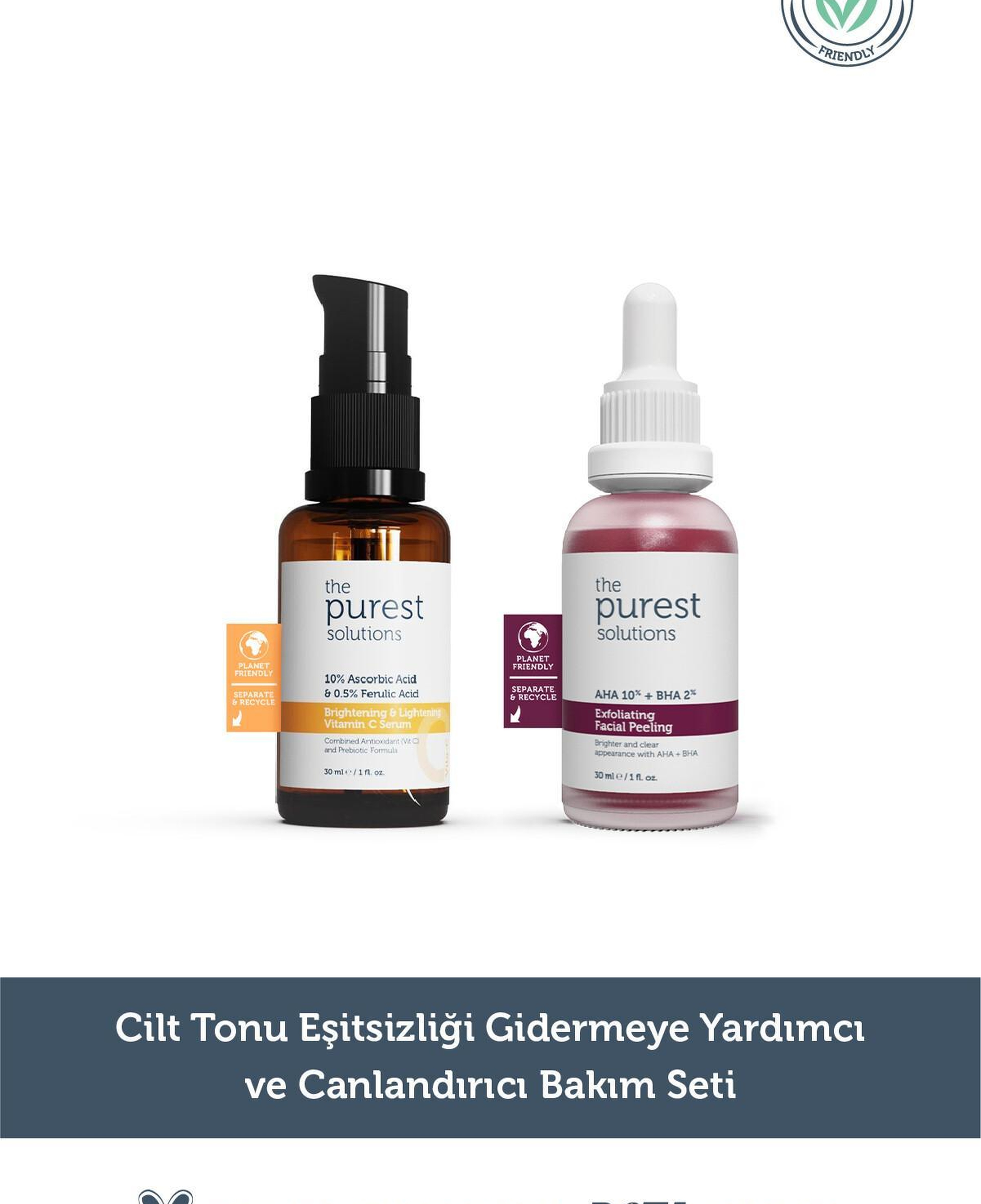 The Purest Solutions Cilt tonu eşitsizliği gidermeye yardımcı ve canlandırıcı bakım seti