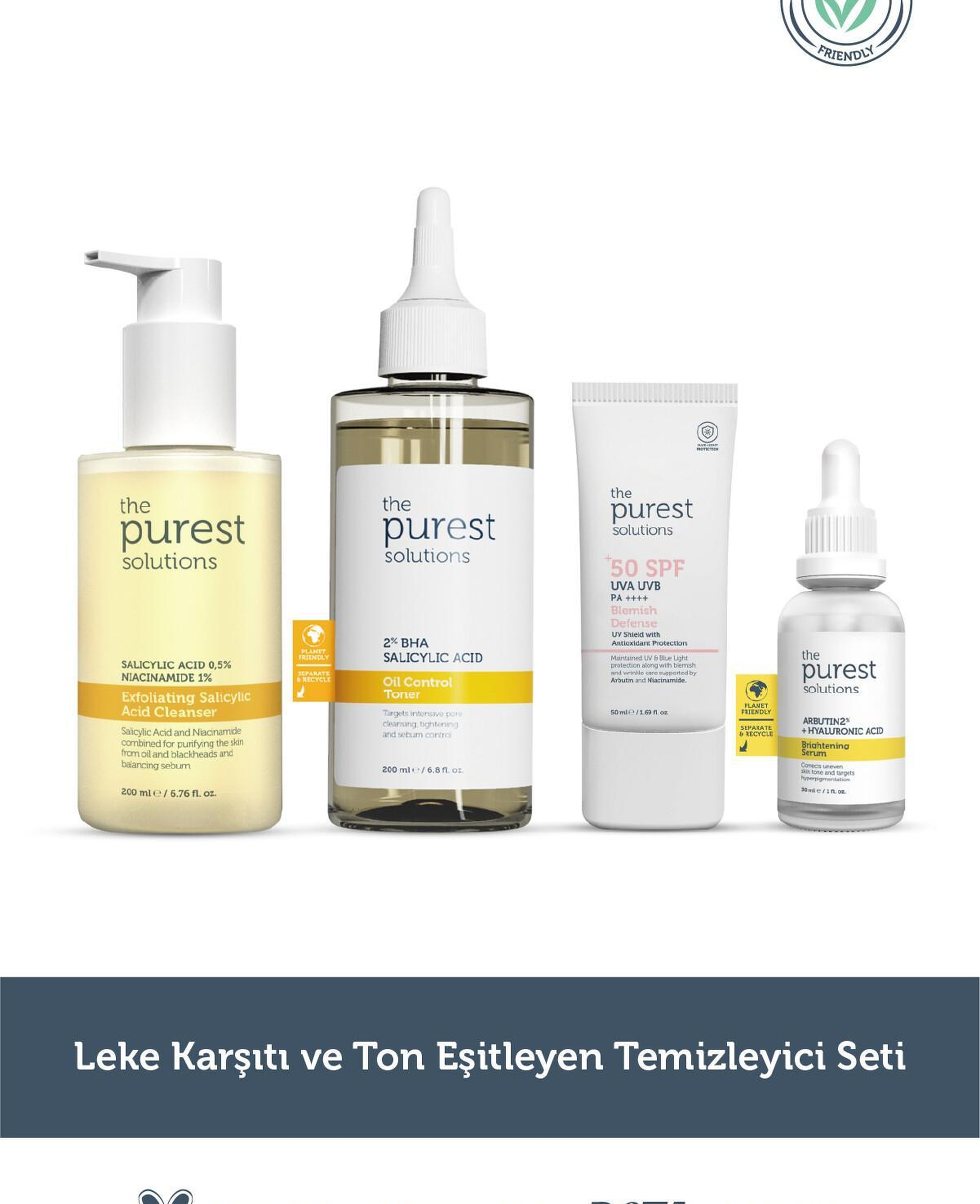 The Purest Solutions Leke karşıtı ve ton eşitleyen temizleyici seti