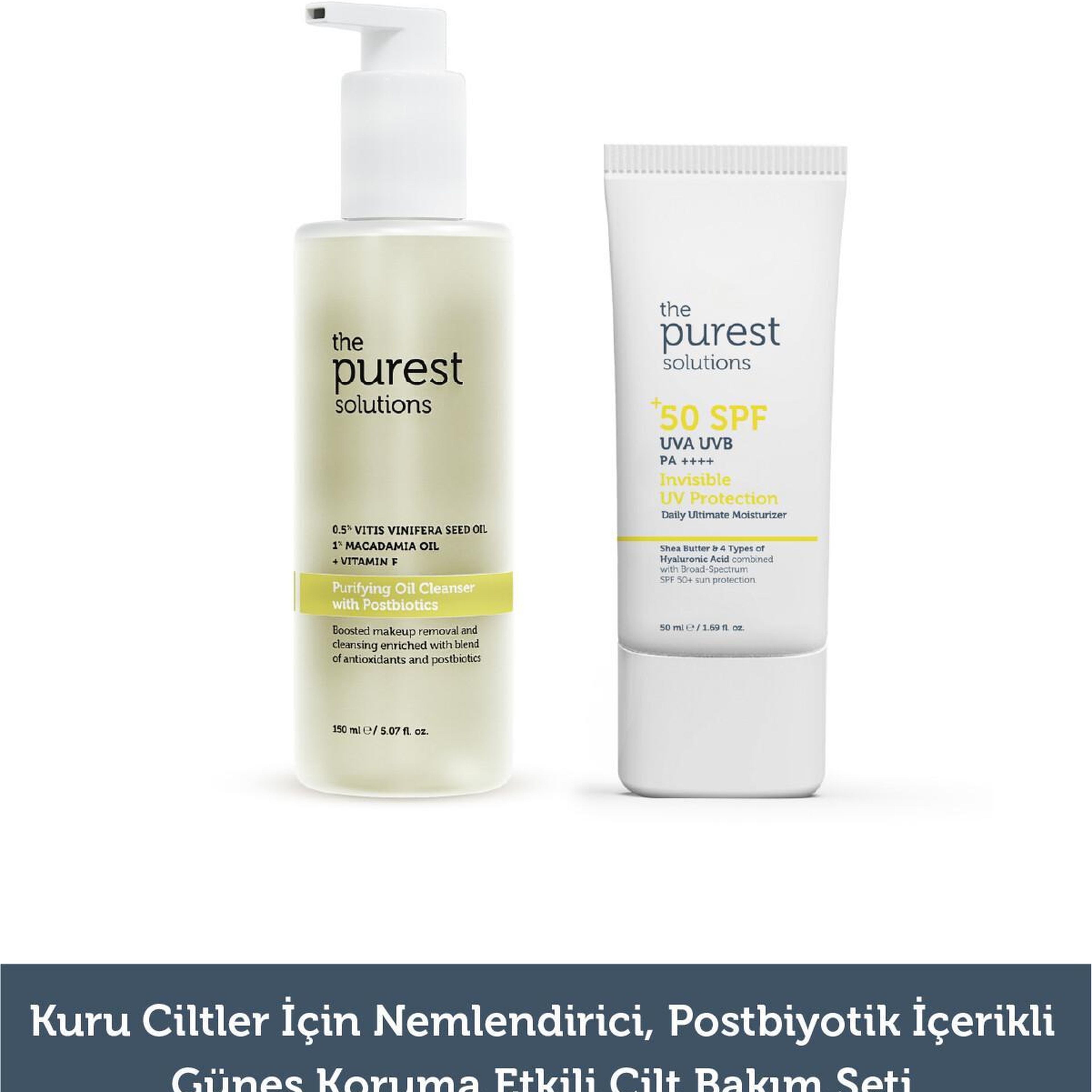 The Purest Solutions Tüm Ciltler için Arındırıcı Güneş Koruma ve Nemlendirme Etkili Cilt Bakım Seti