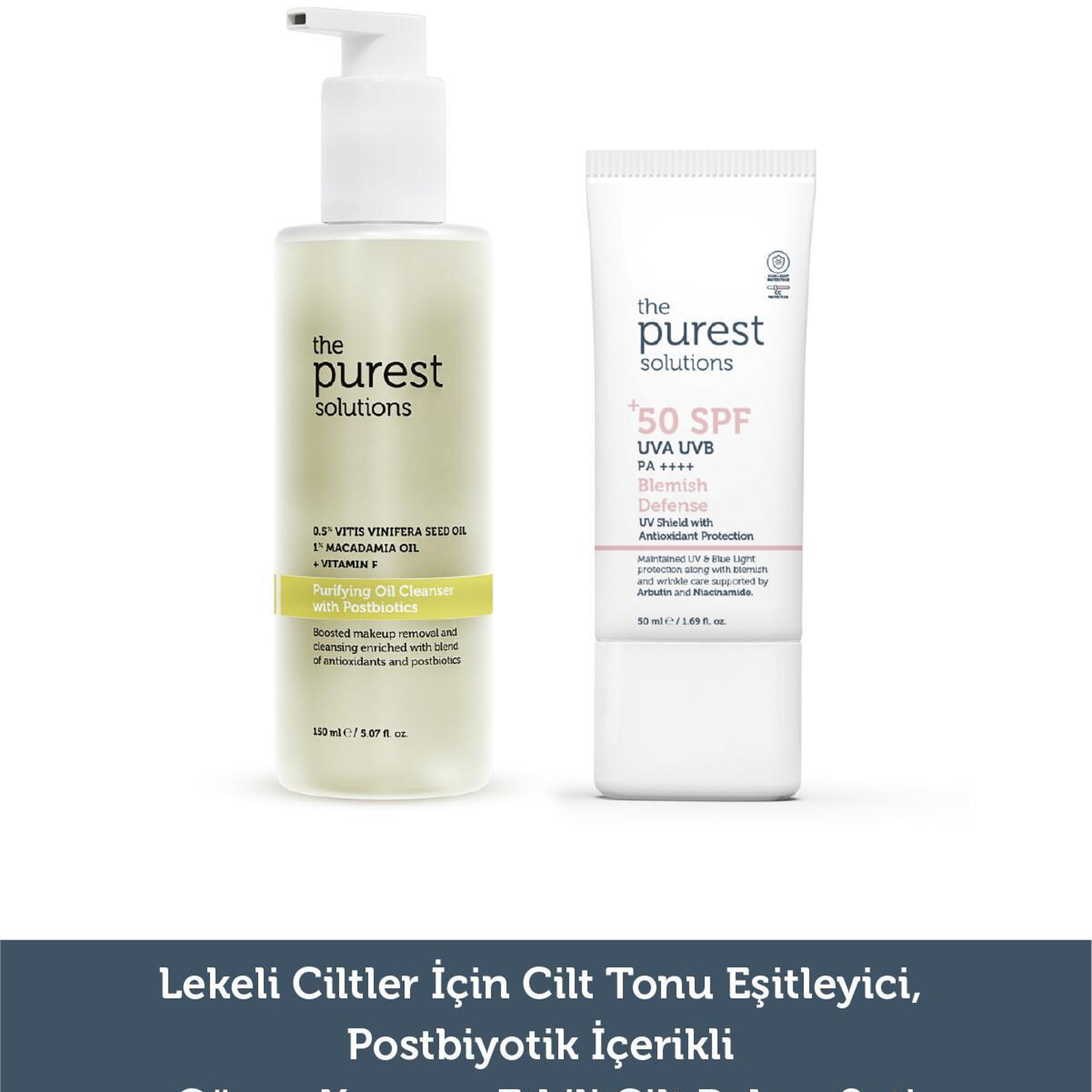 The Purest Solutions Arındırıcı & Cilt Tonu Eşitleyici, Güneş Koruma Etkili Cilt Bakım Seti