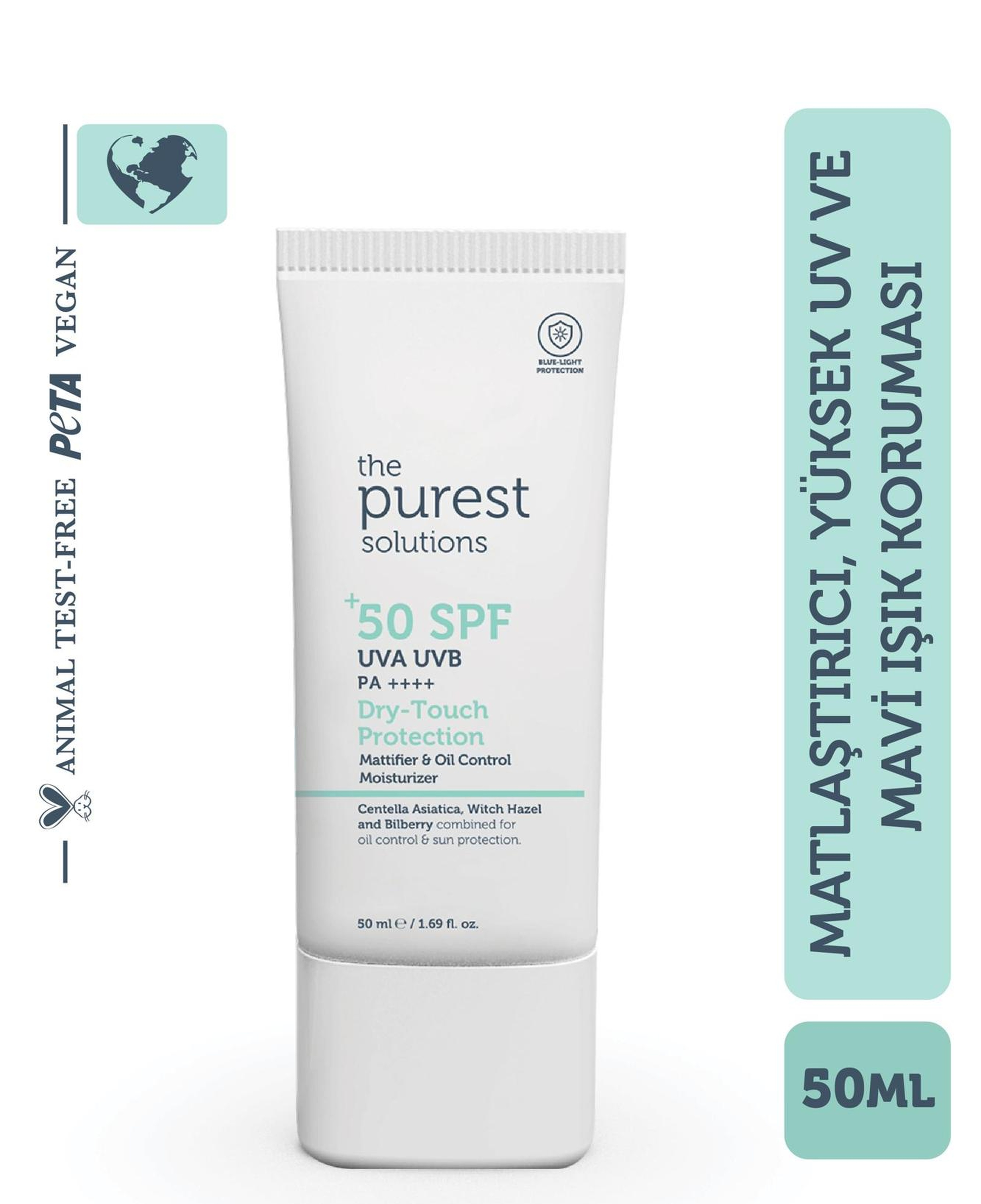 The Purest Solutions Yağlı Ciltler İçin Mat Bitişli Güneş Kremi 50+ SPF Dry-Touch Protection - Mattifier & Oil Control Moisturizer 50 ML