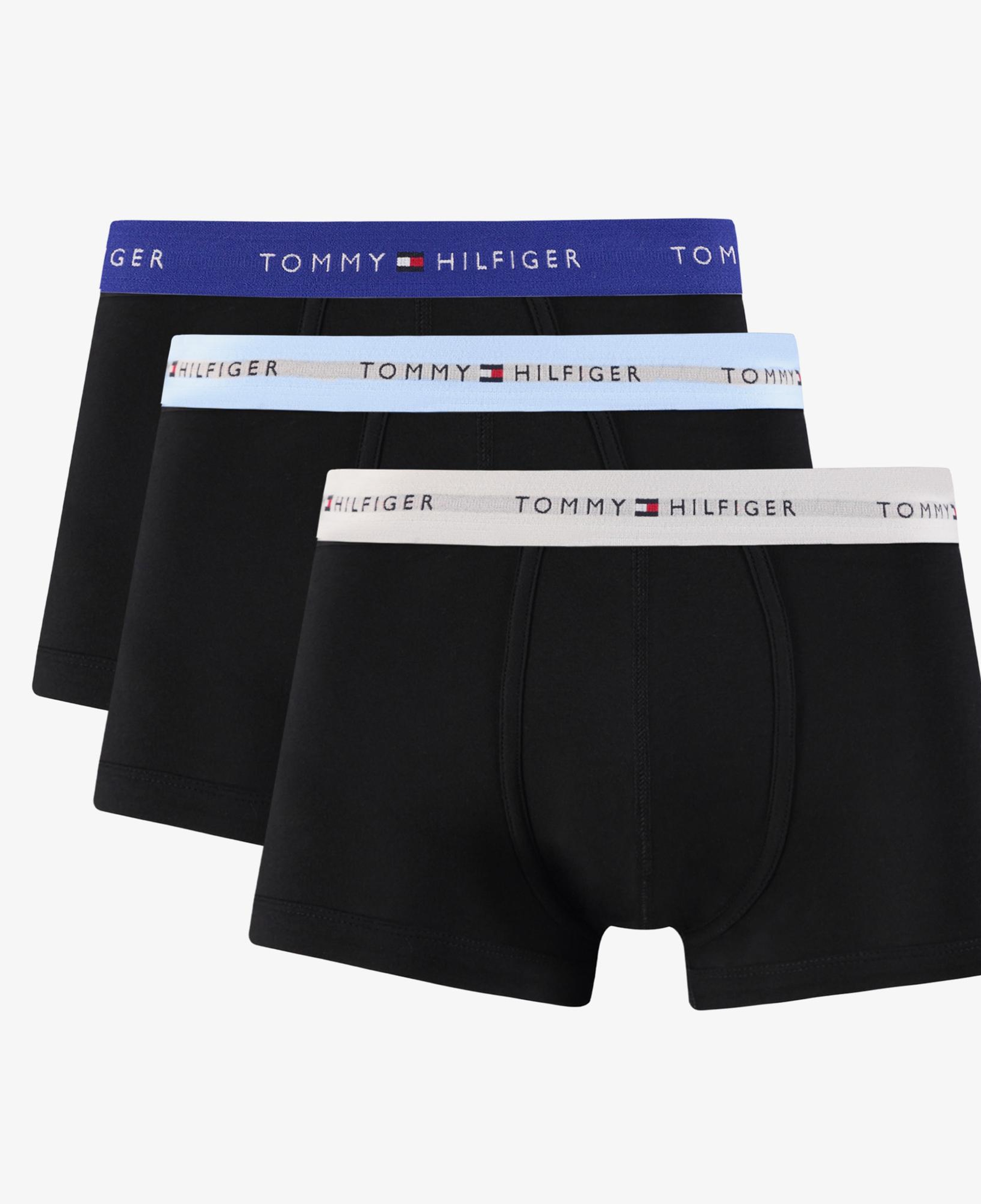 Tommy Hilfiger Wb Trunk Erkek Mavi/Gri Bantlı 3'lü Siyah Boxer