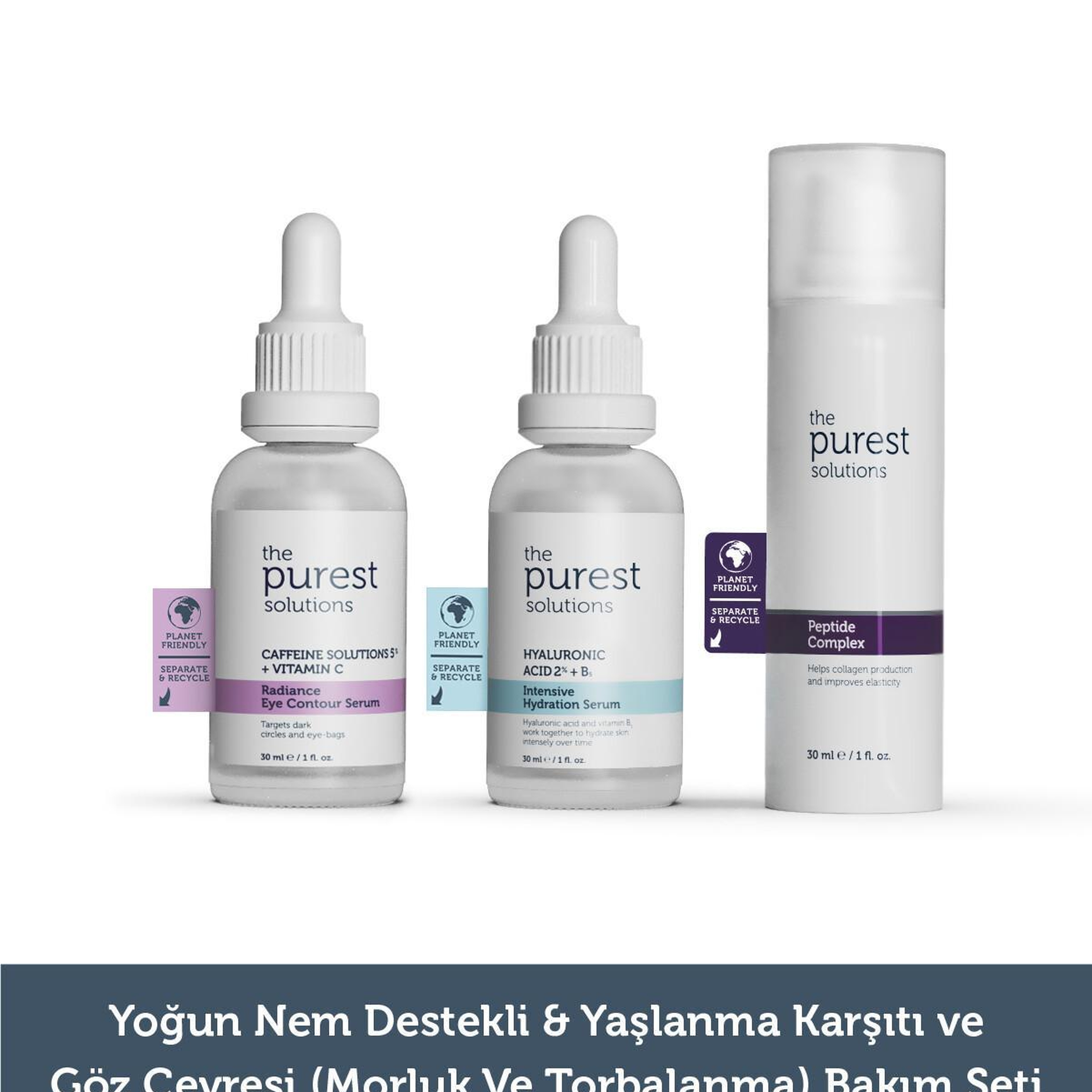 The Purest Solutions Yoğun Nem Destekli Anti Aging Etkili ve Göz Çevresi Aydınlatma Etkili Bakım Seti