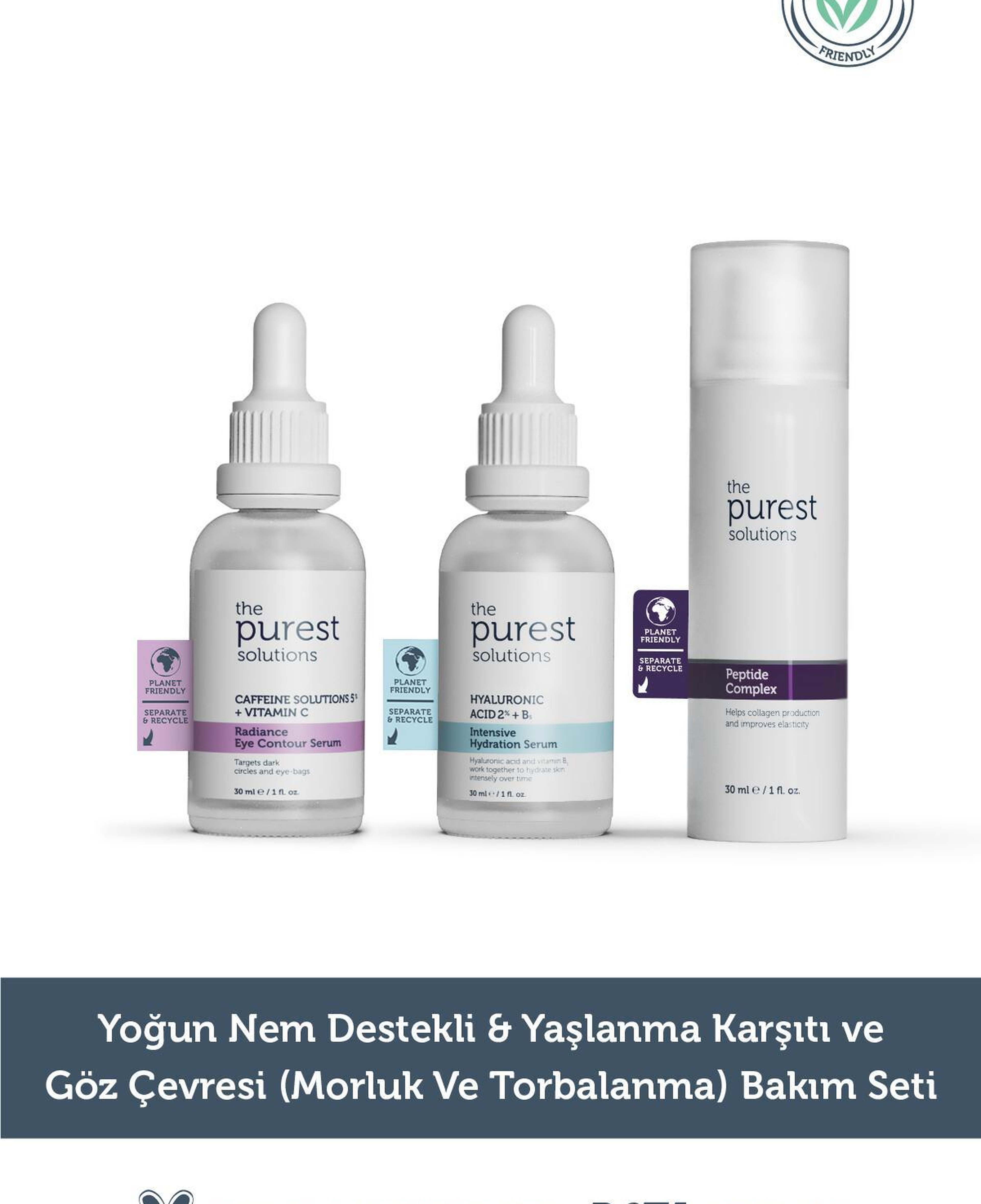 The Purest Solutions Yoğun Nem Destekli Anti Aging Etkili ve Göz Çevresi Aydınlatma Etkili Bakım Seti