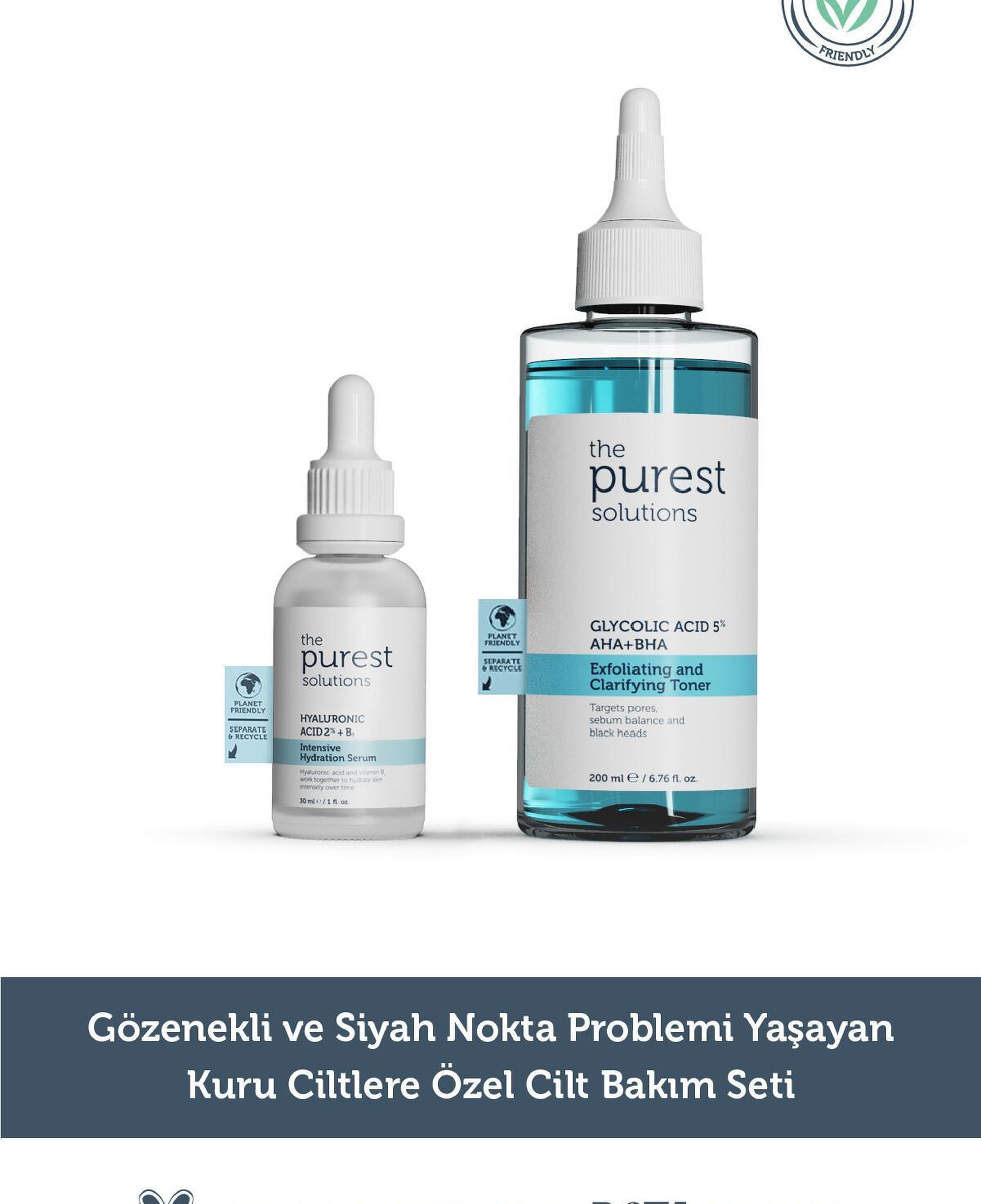 The Purest Solutions Gözenekli ve Siyah Nokta Problemi Yaşayan Kuru Ciltlere Özel Cilt Bakım Seti
