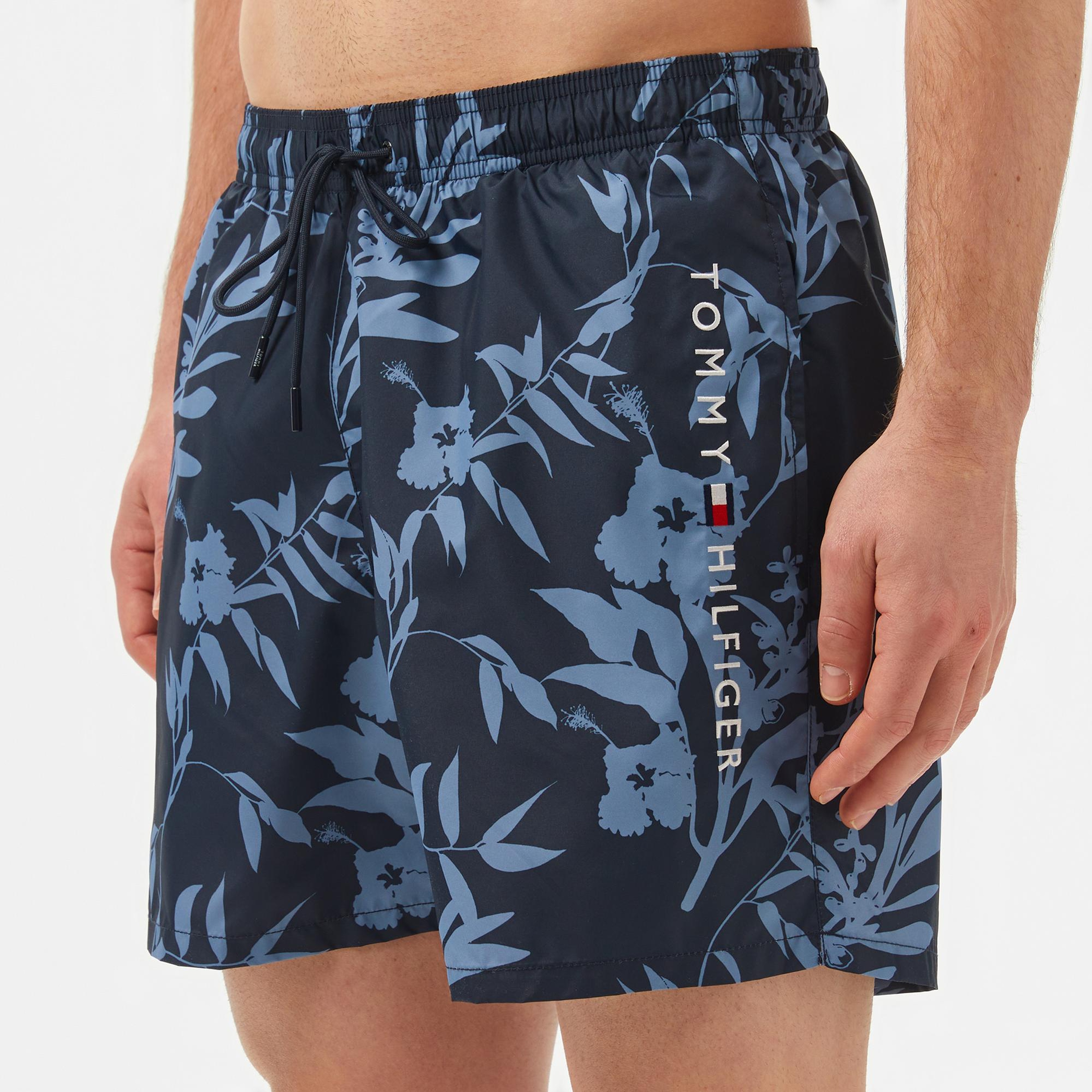 Tommy Hilfiger Medium Drawstring Print Erkek Mavi Mayo