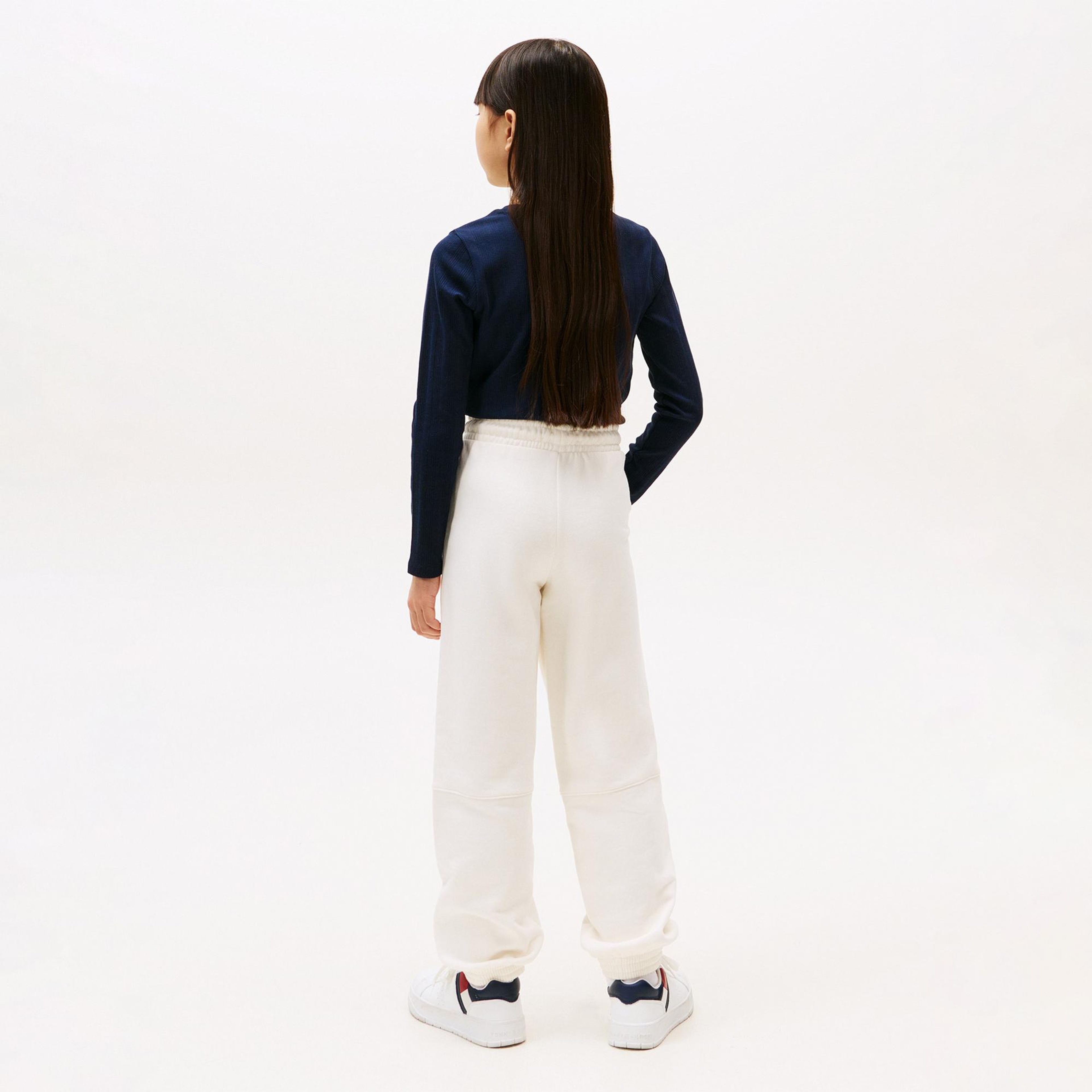 Tommy Hilfiger Puff Print Çocuk Beyaz Eşofman Altı