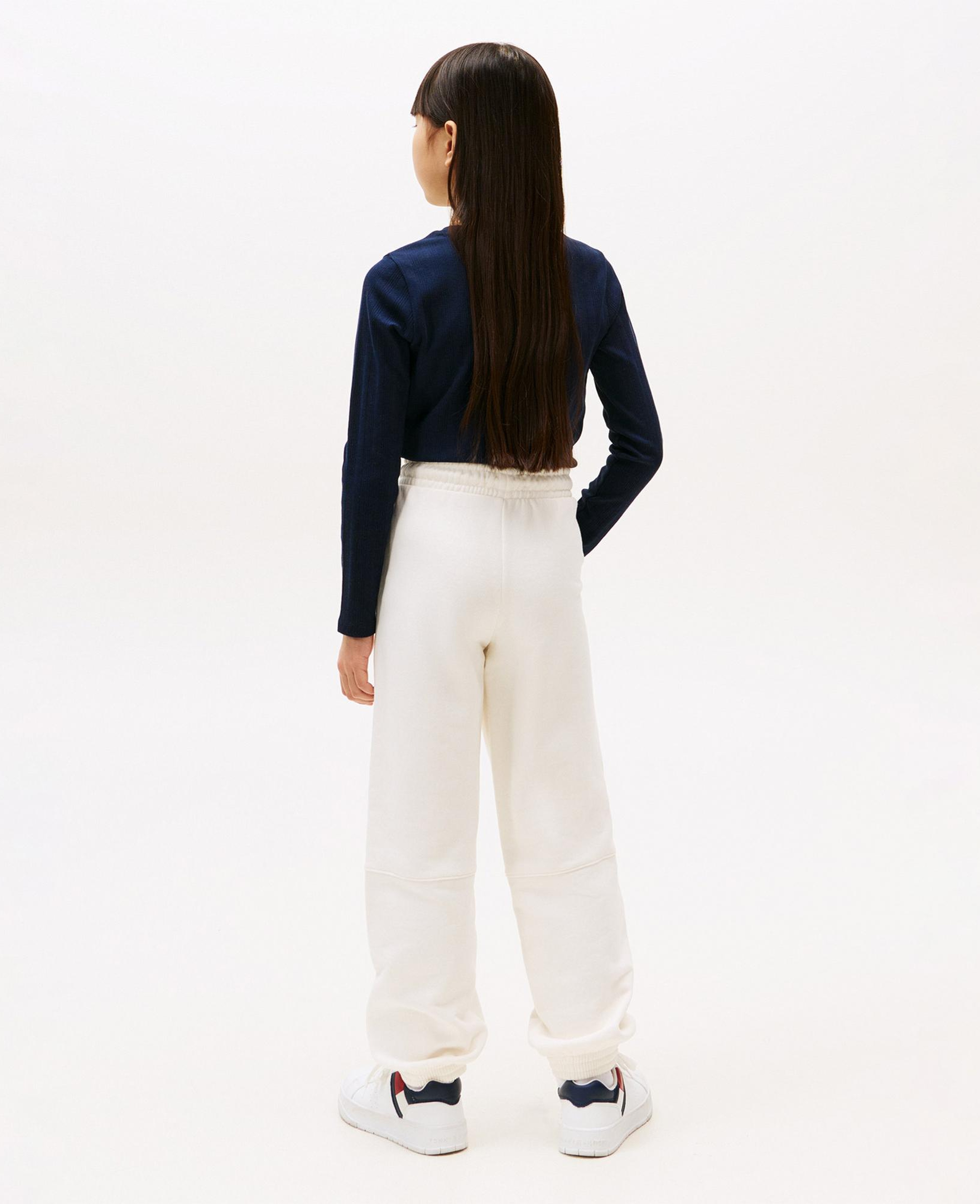 Tommy Hilfiger Puff Print Çocuk Beyaz Eşofman Altı