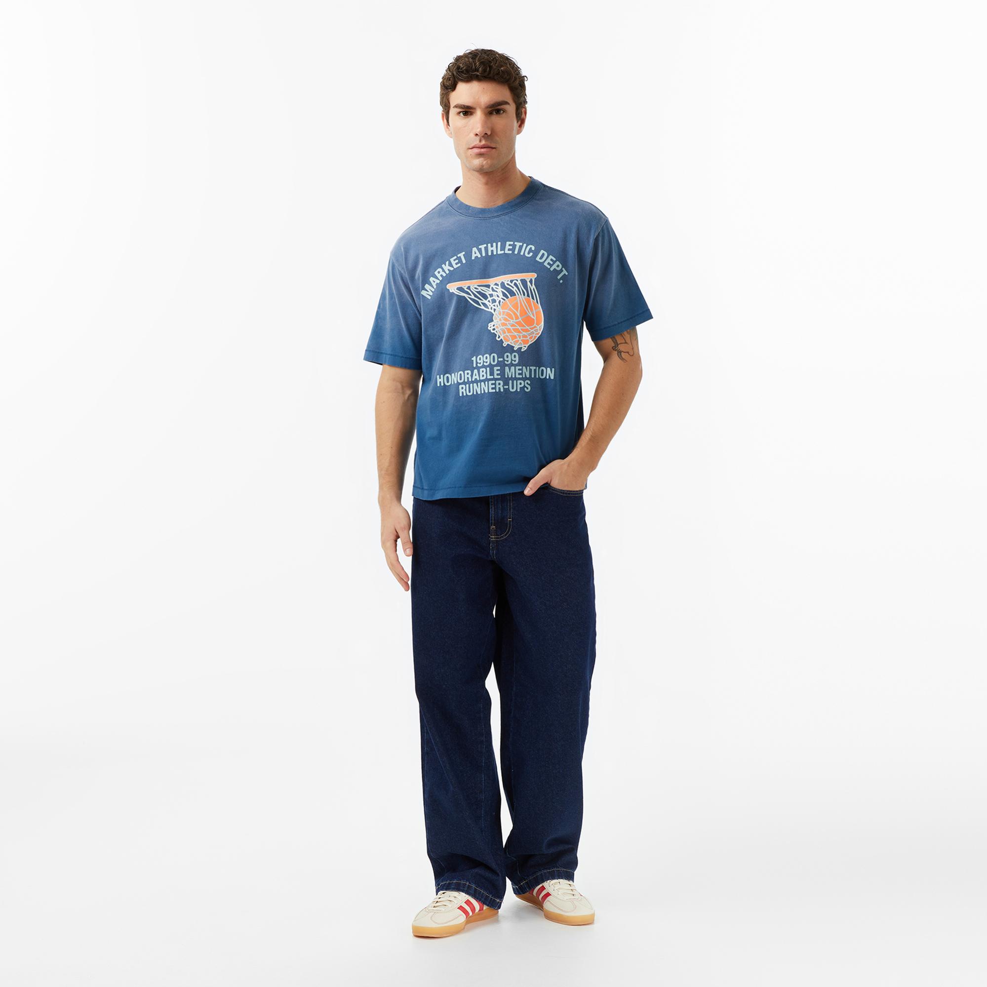 The Market 'Runner Up Basketball' Erkek Mavi T-Shirt