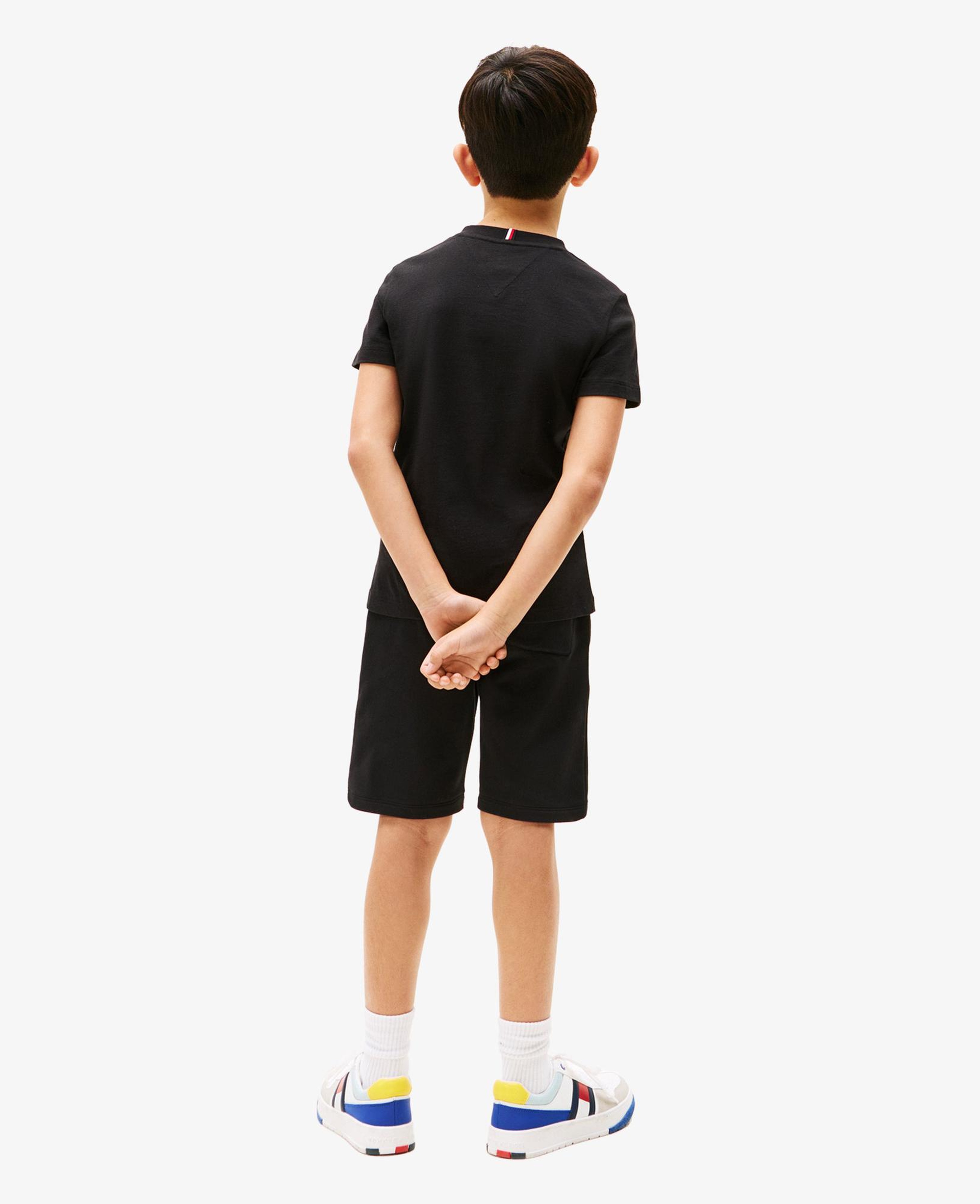 Tommy Hilfiger Baskılı Çocuk Siyah Şort Takım