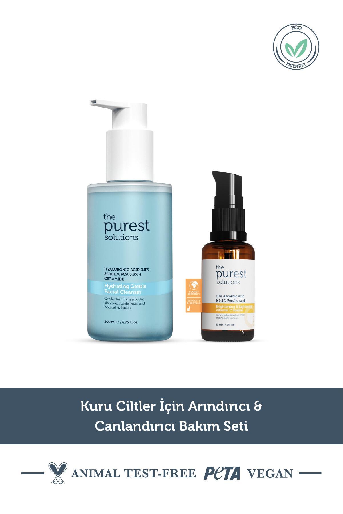 The Purest Solutions Kuru ciltler için Arındırıcı & Canlandırıcı Bakım Seti