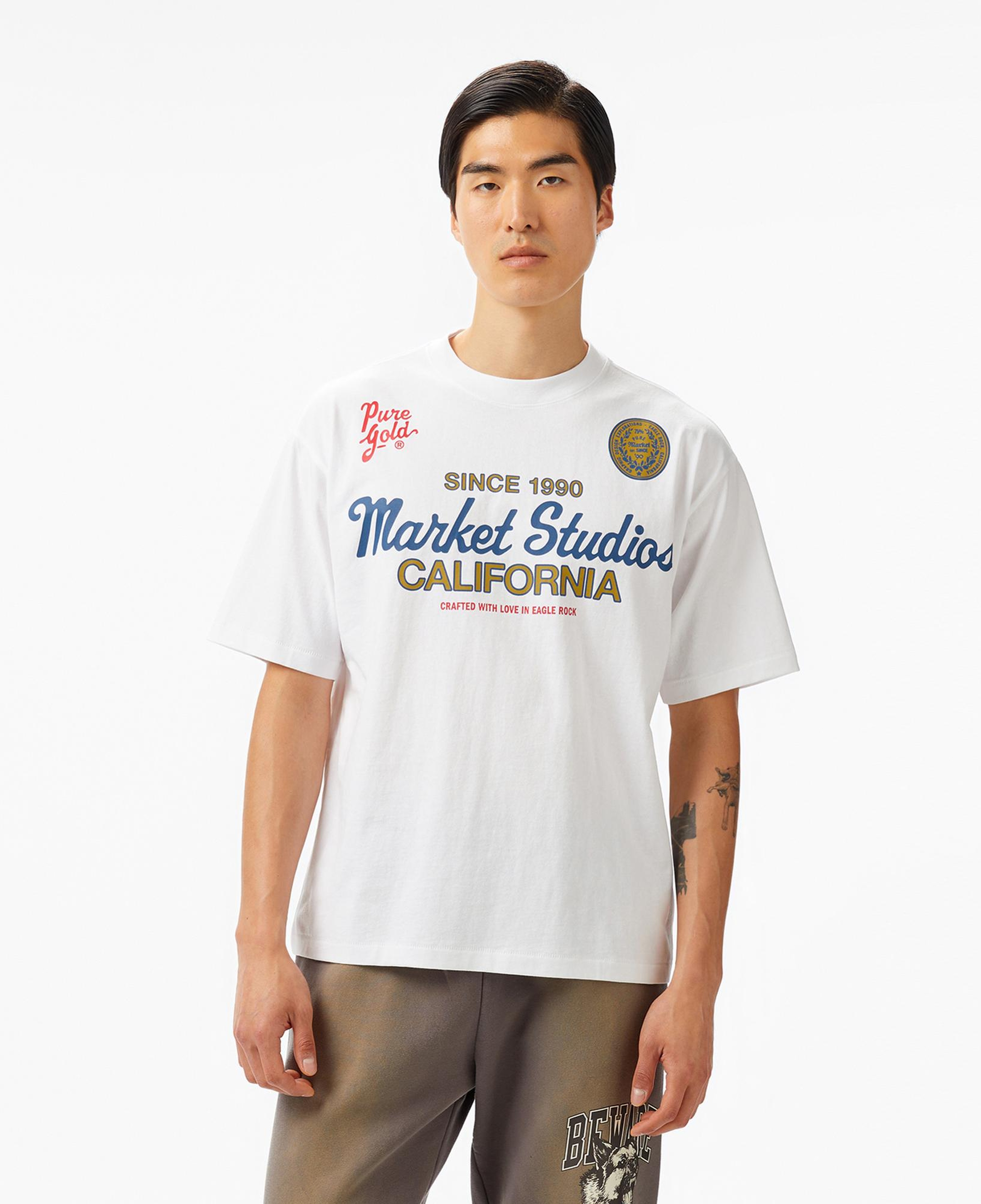 The Market Studios Pure Gold Unisex Beyaz T-Shirt