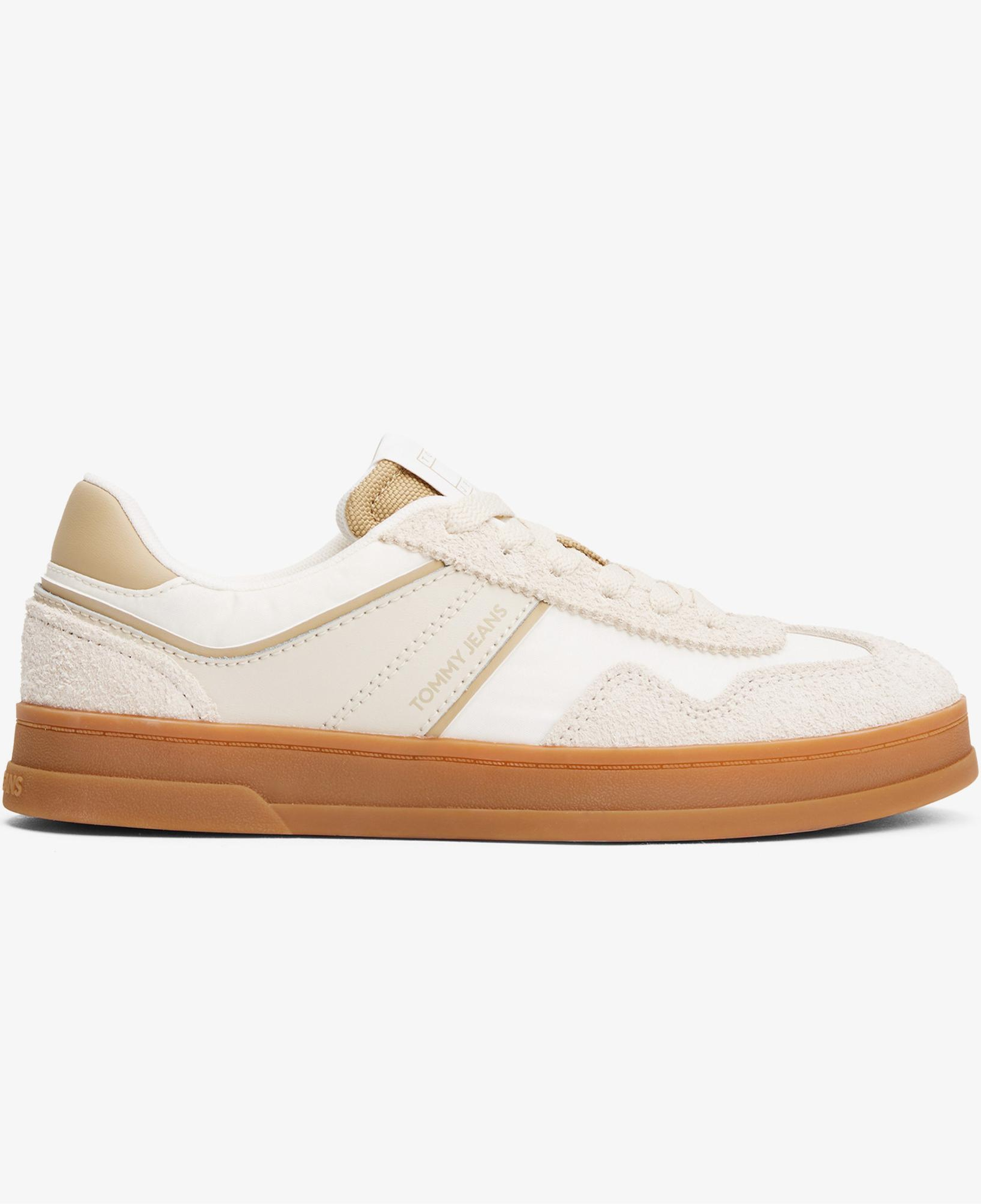 Tommy Hilfiger Greenwich Mix Media Kadın Bej Spor Ayakkabı