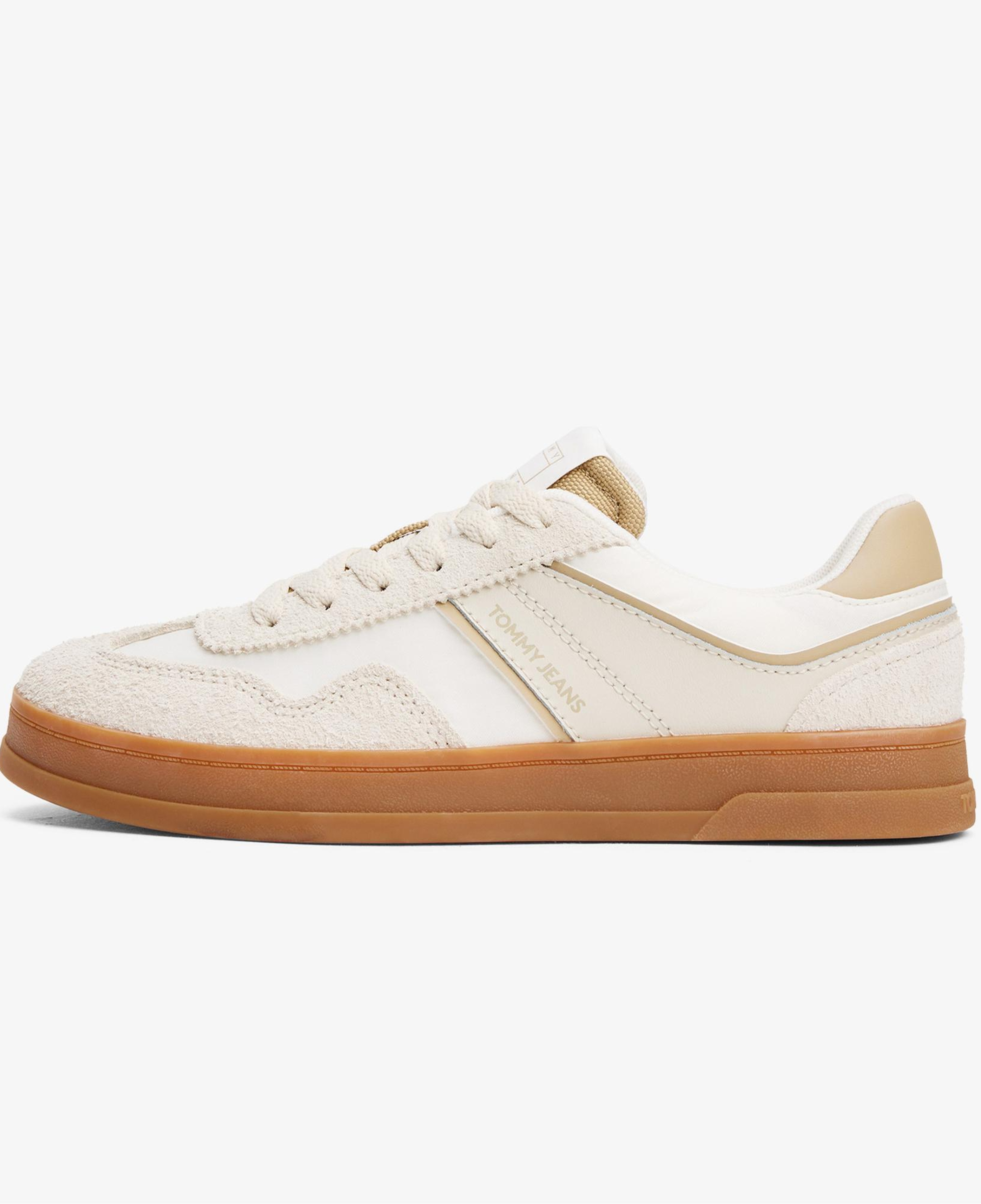 Tommy Hilfiger Greenwich Mix Media Kadın Bej Spor Ayakkabı