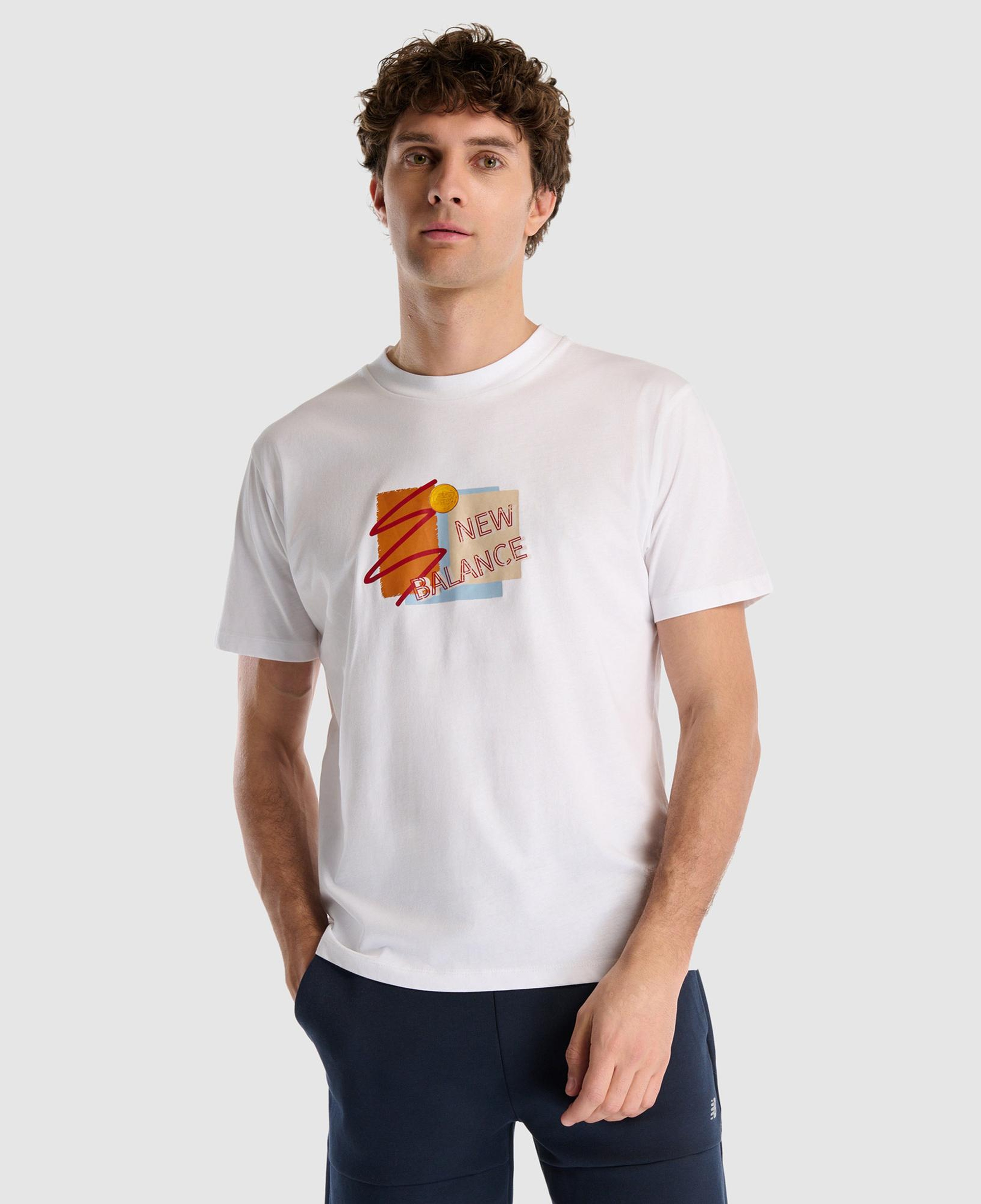 New Balance Erkek Beyaz T-Shirt