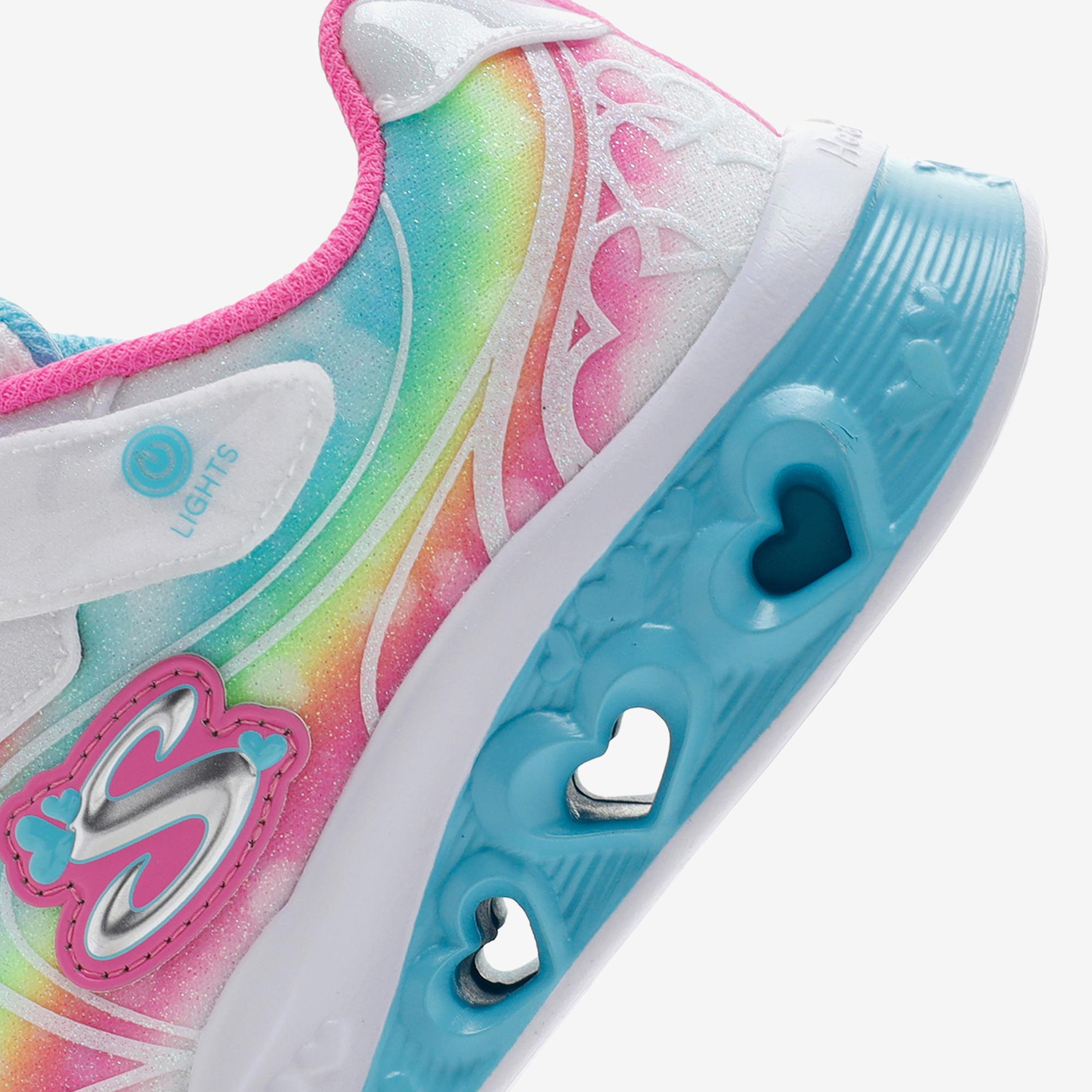 Skechers Flutter Heart Lights Groovy Swirl Çocuk Beyaz Işıklı Spor Ayakkabı
