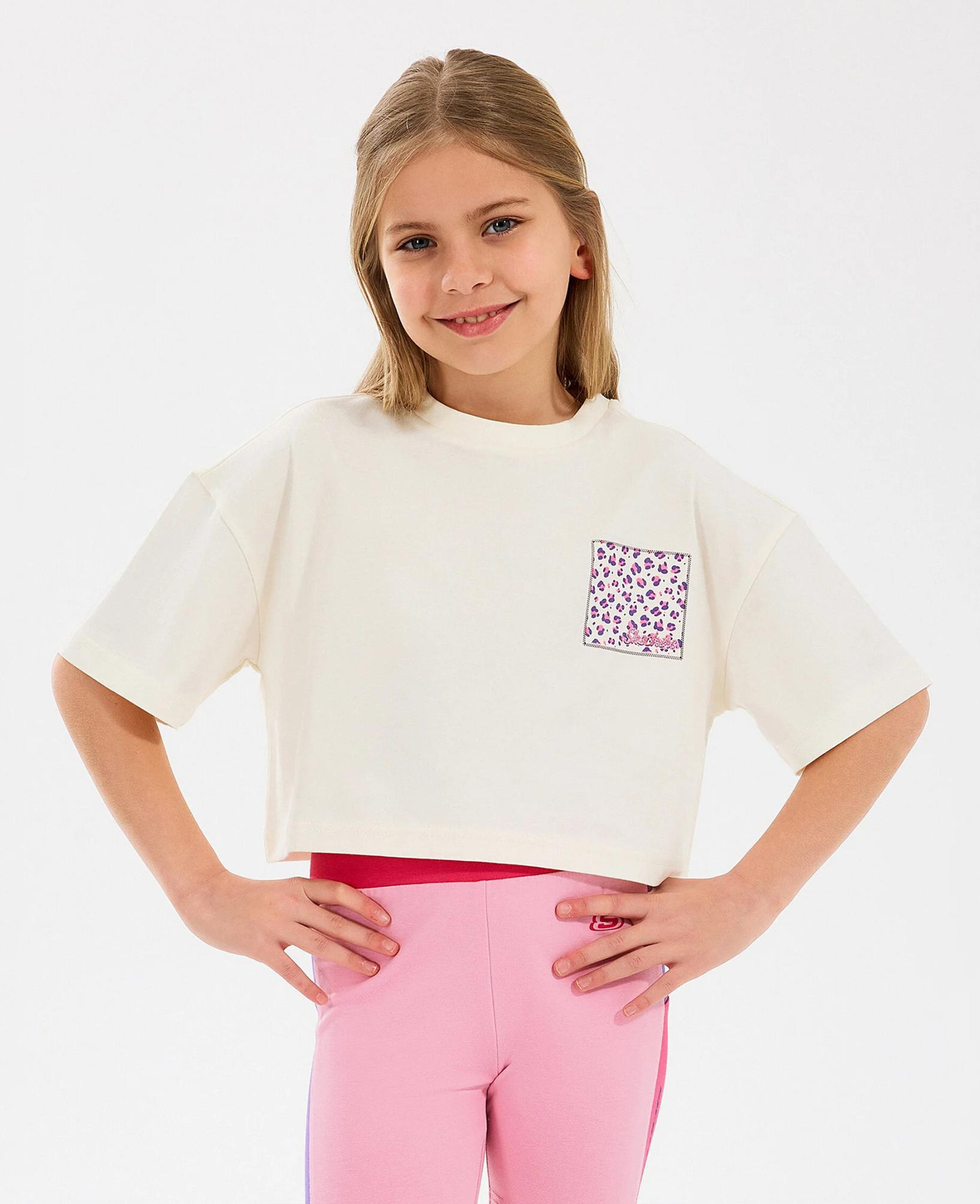 Skechers Graphic Cropped Çocuk Bej T-Shirt