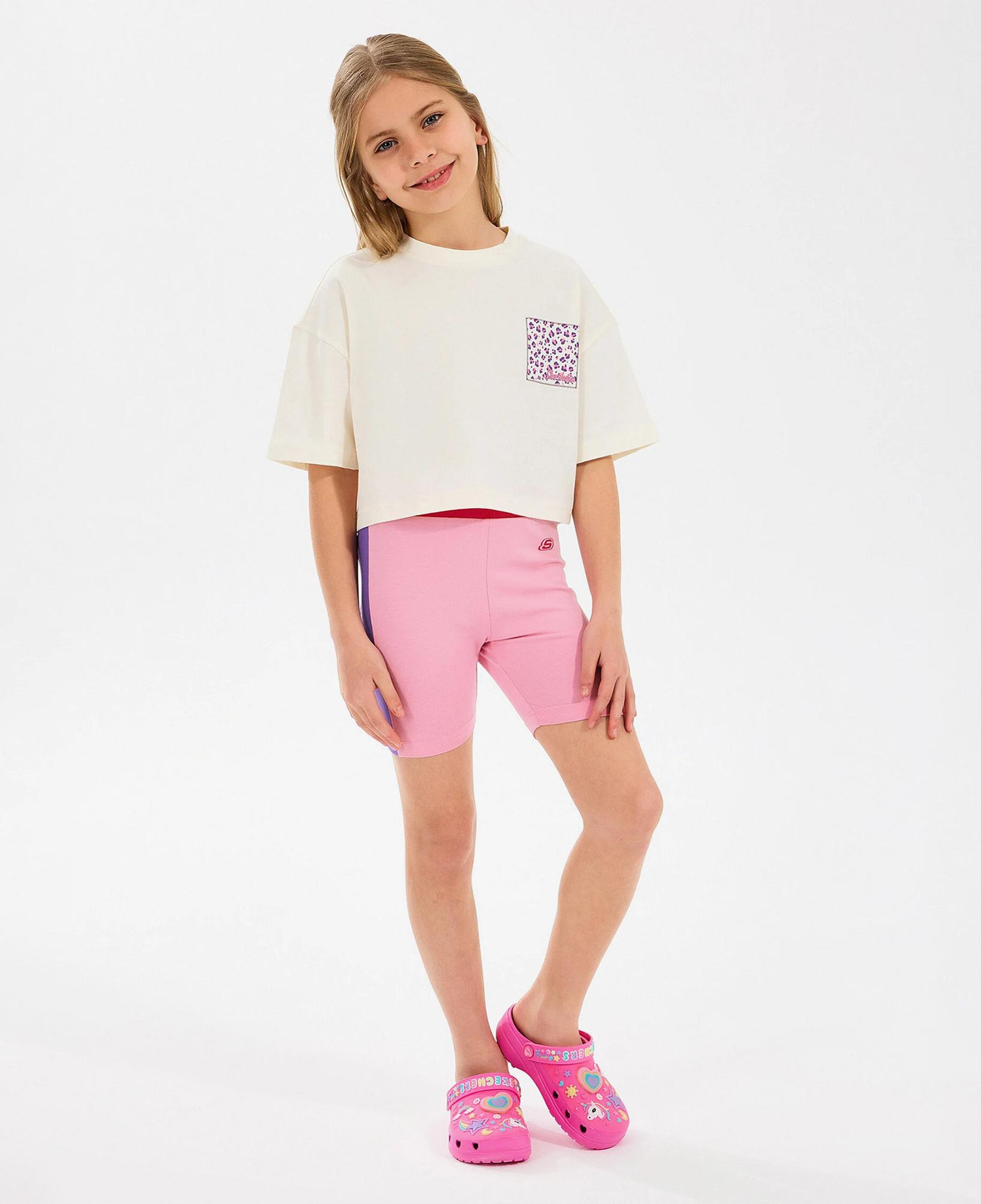 Skechers Graphic Cropped Çocuk Bej T-Shirt