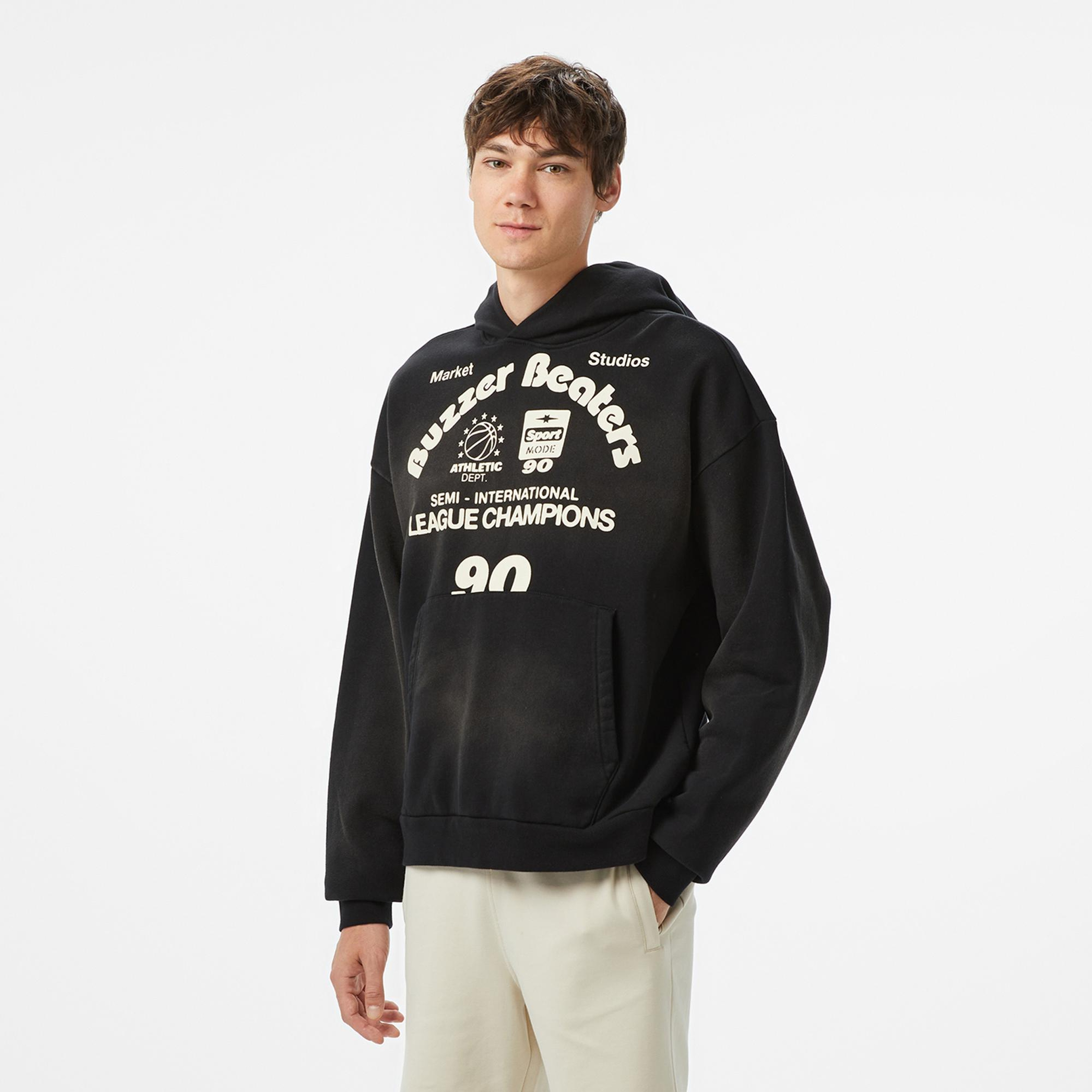 The Market Buzzer Beaters Erkek Siyah Hoodie