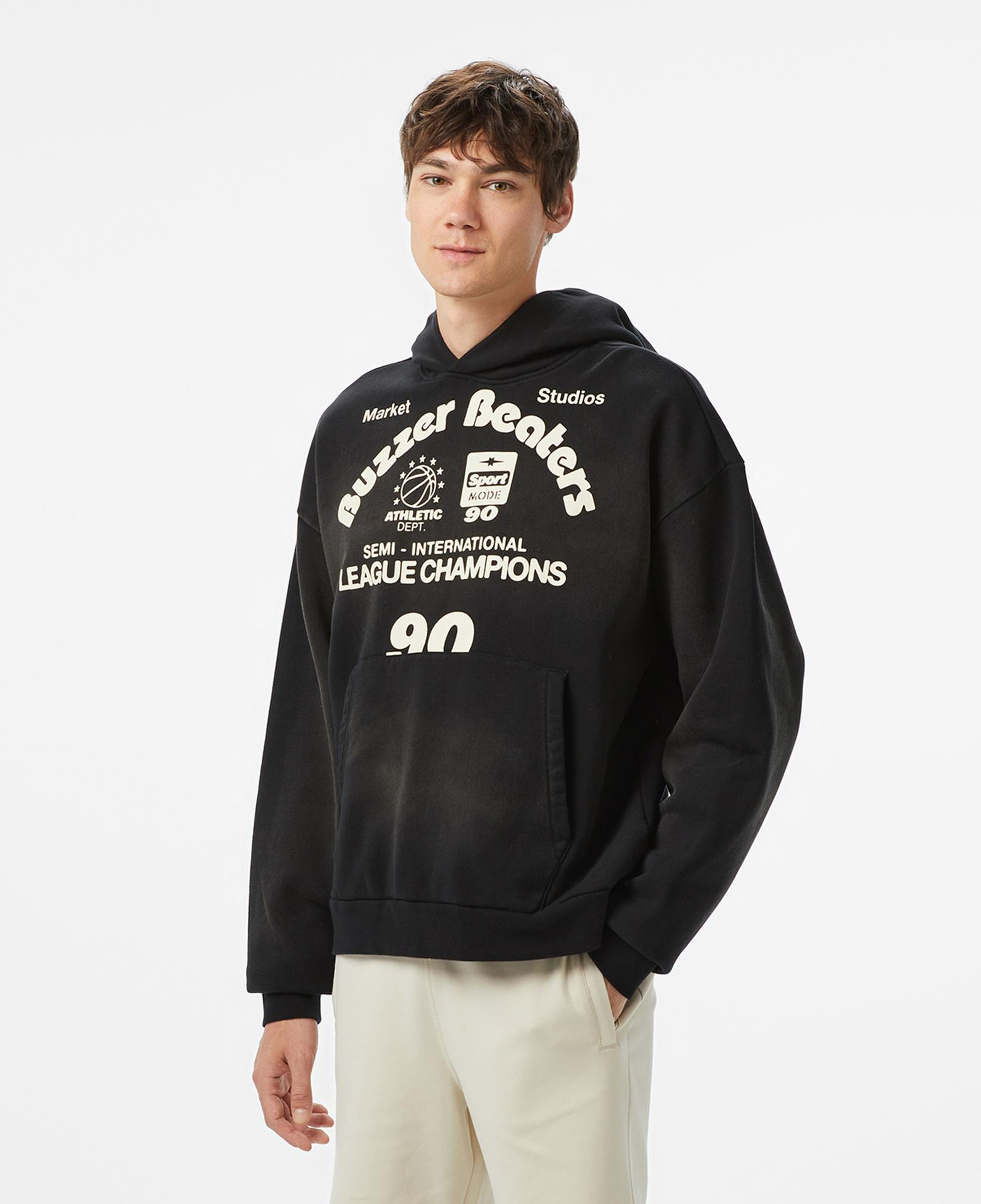 The Market Buzzer Beaters Erkek Siyah Hoodie