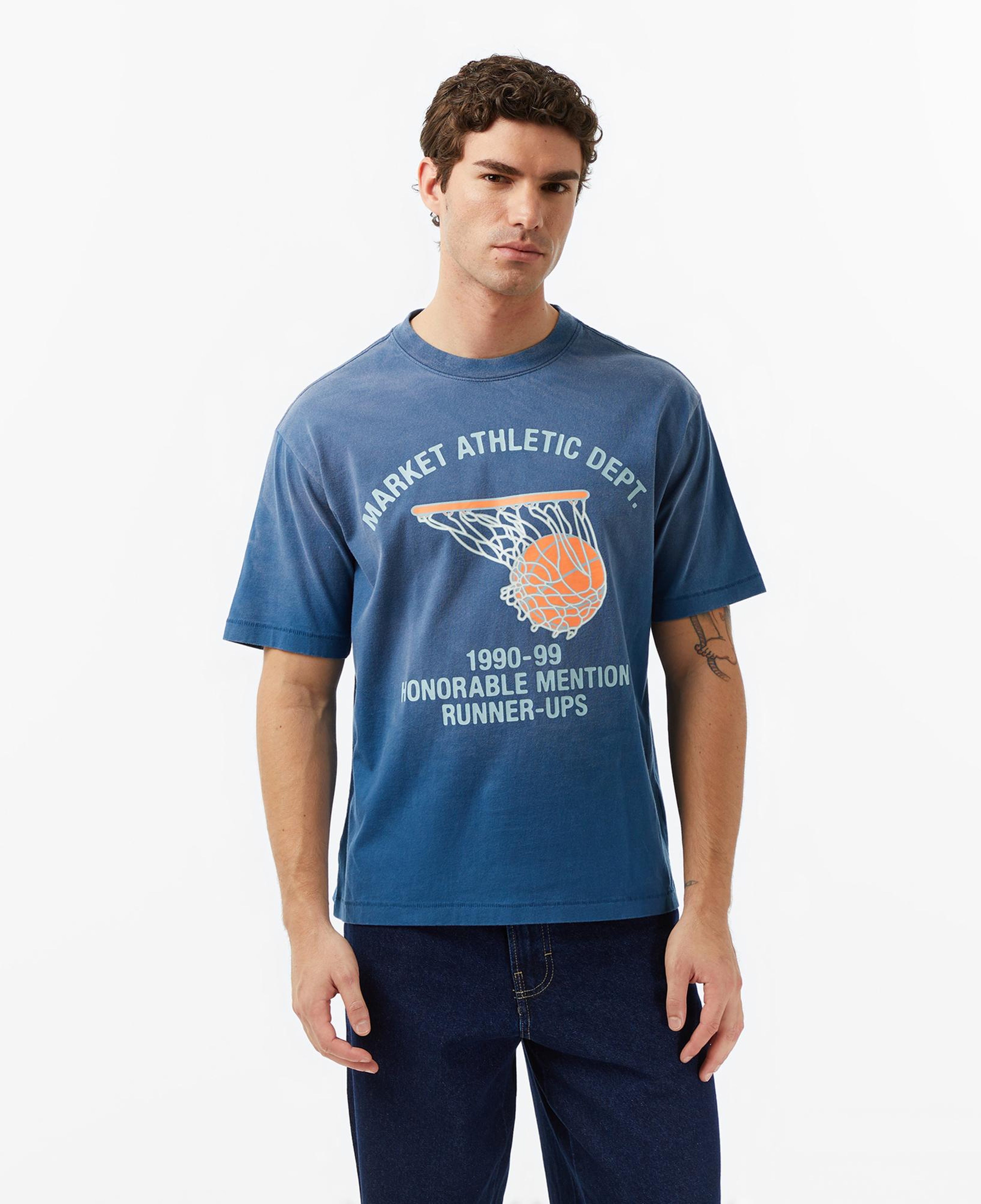 The Market 'Runner Up Basketball' Erkek Mavi T-Shirt
