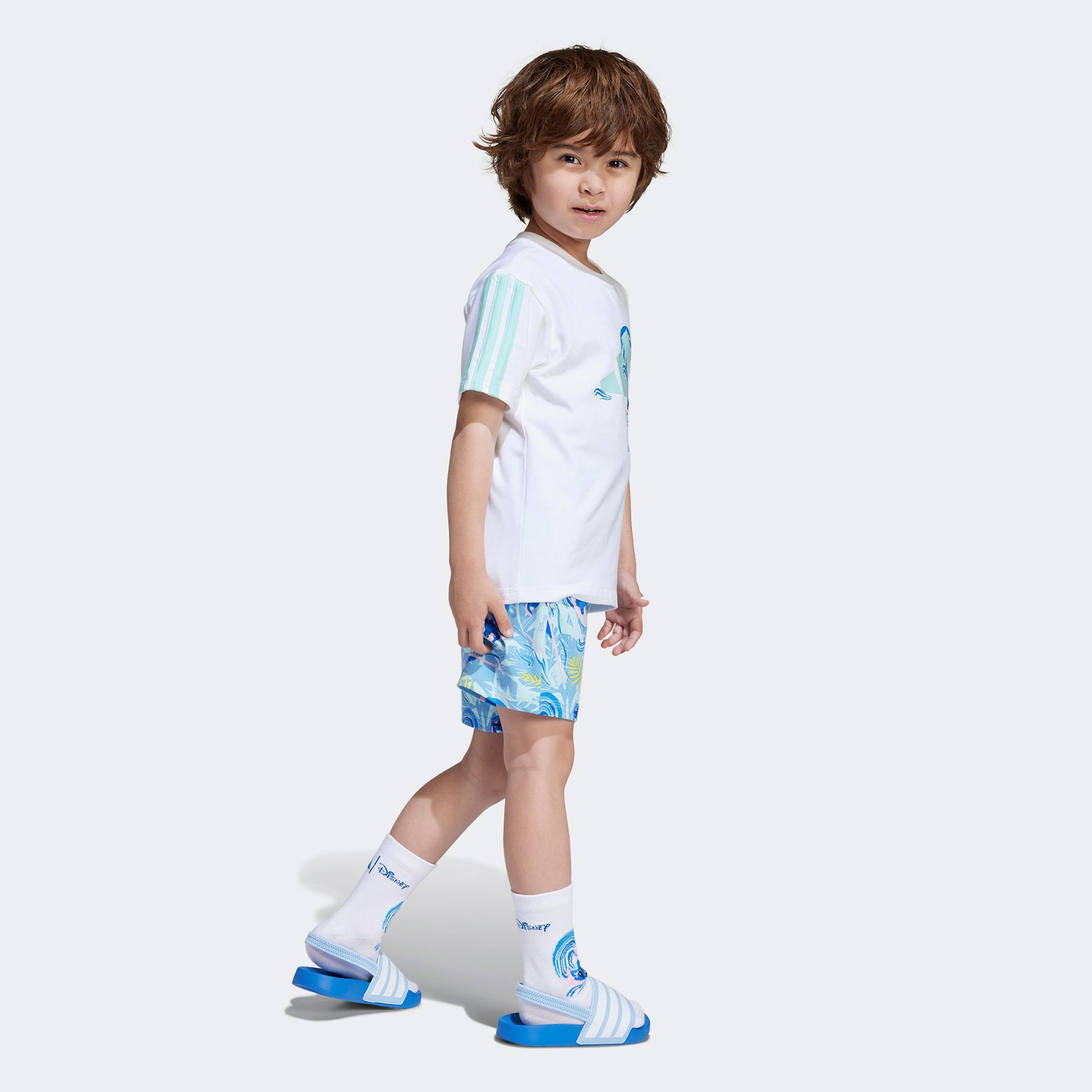 adidas Disney Lilo&Stich Çocuk Beyaz/Mavi Şort Takımı