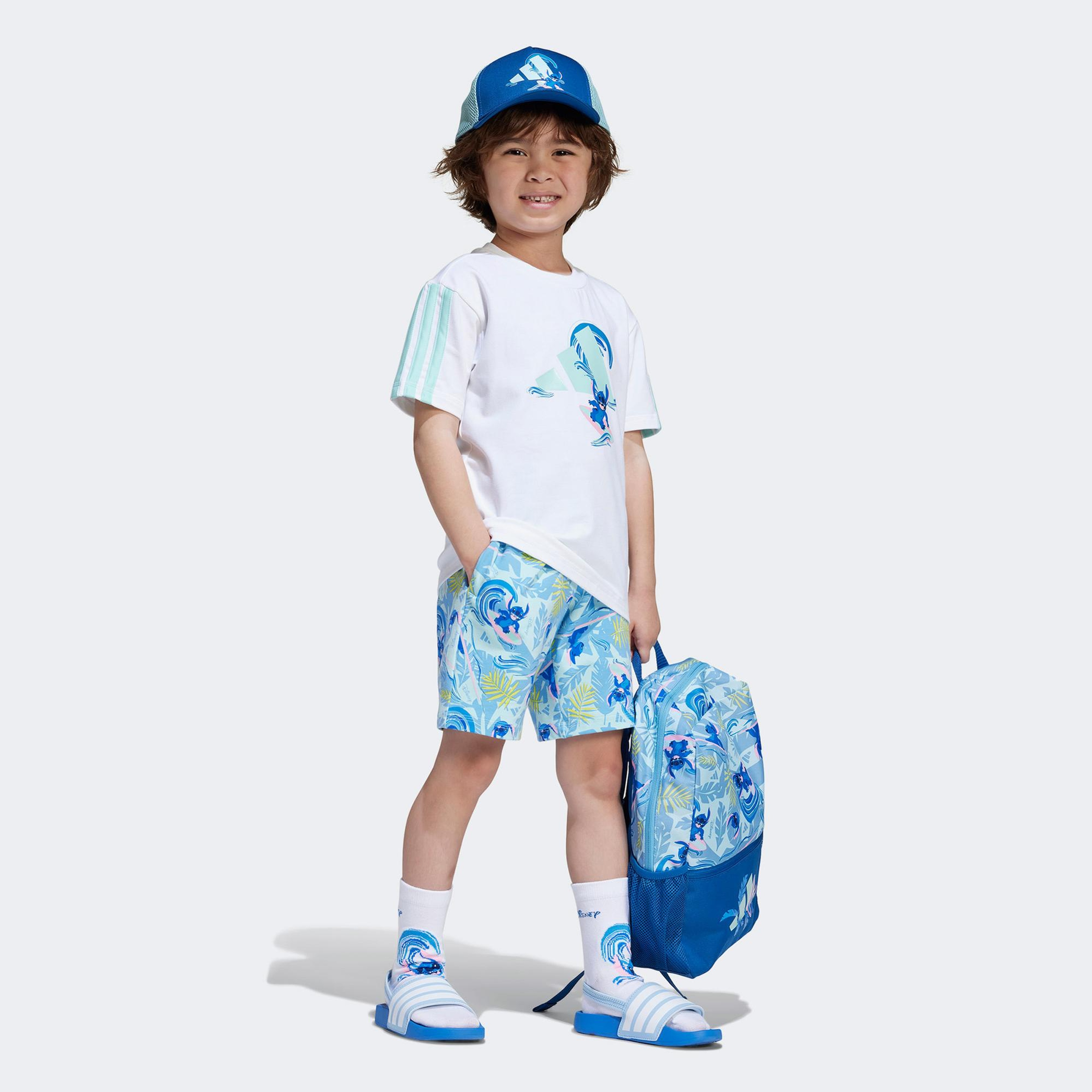 adidas Disney Lilo&Stich Çocuk Beyaz/Mavi Şort Takımı