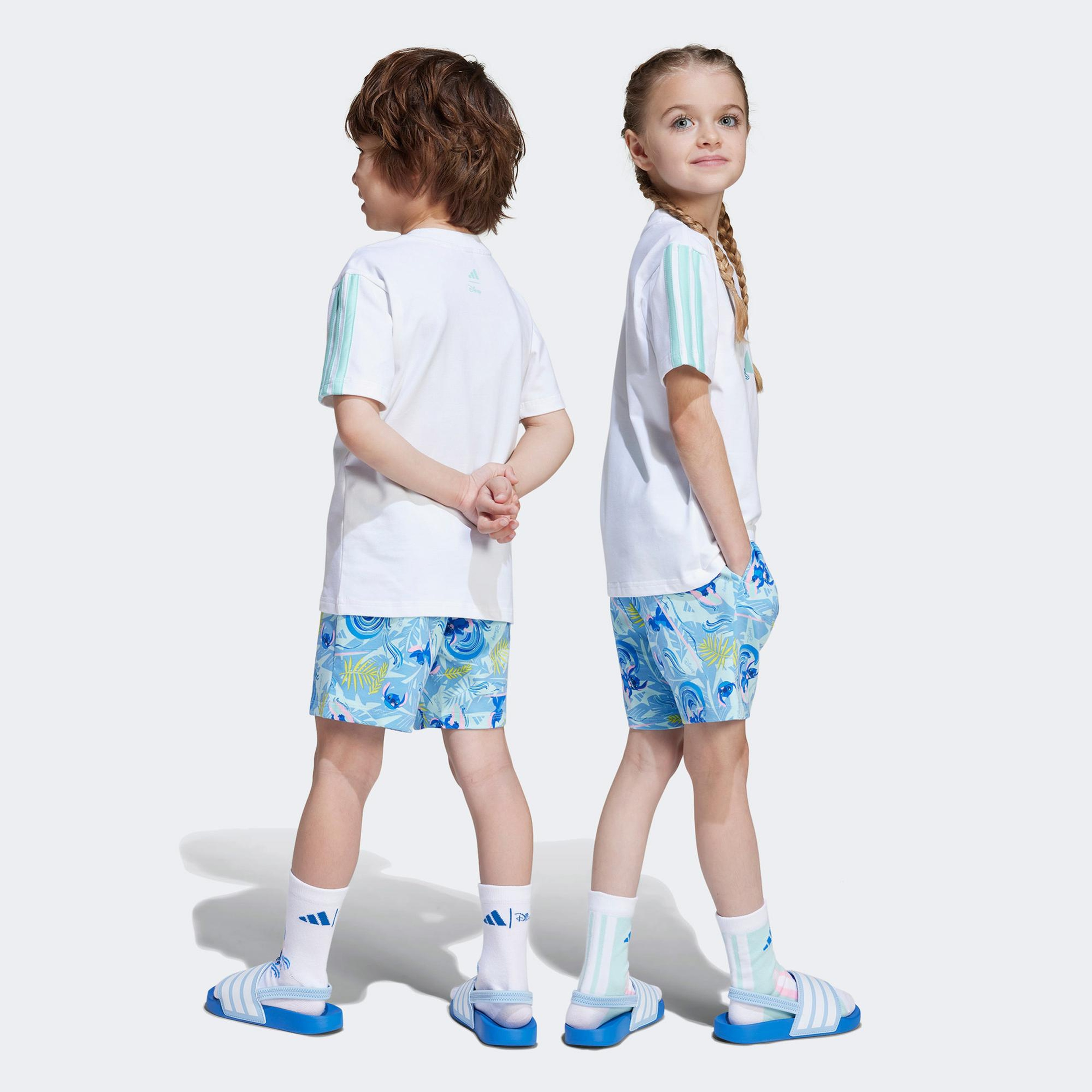 adidas Disney Lilo&Stich Çocuk Beyaz/Mavi Şort Takımı